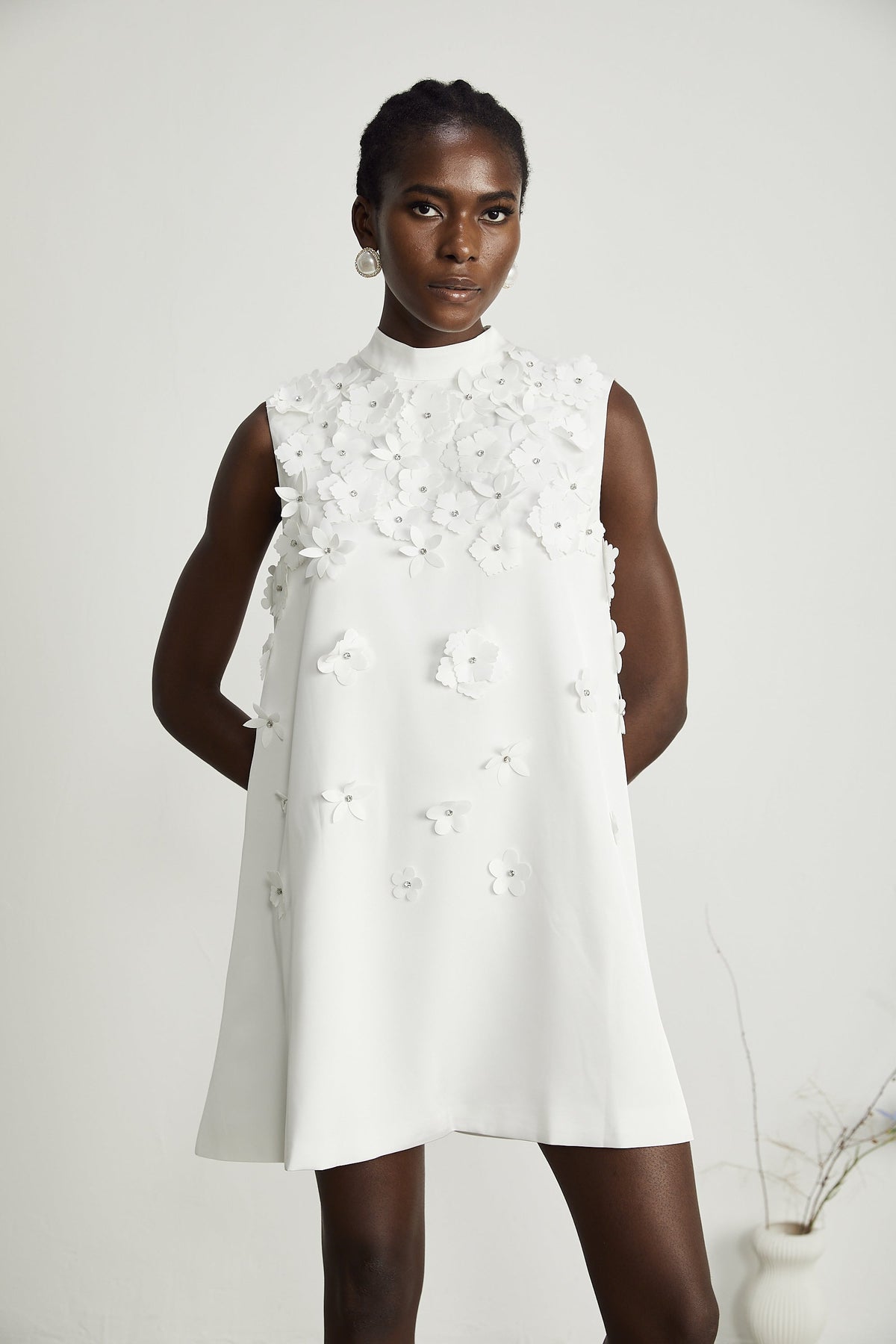 Genevieve çiçek mini elbise