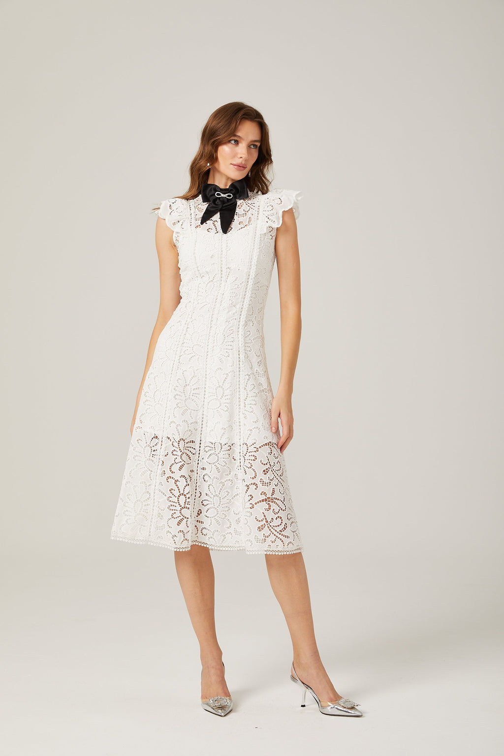 Chloé dantel mini elbise