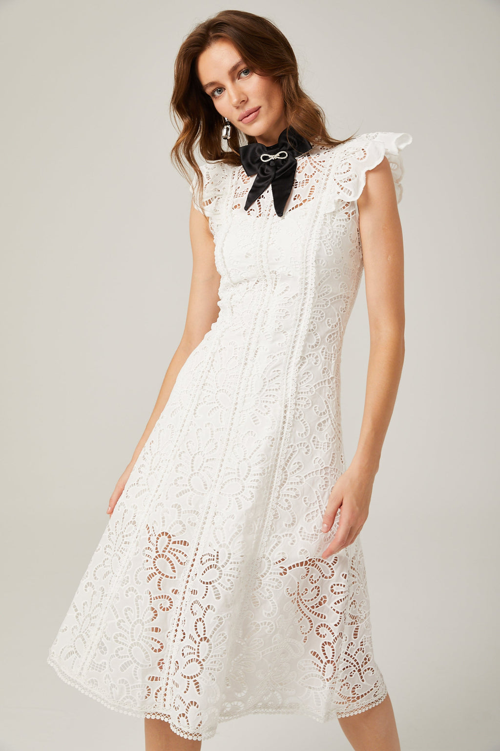 Chloé dantel mini elbise