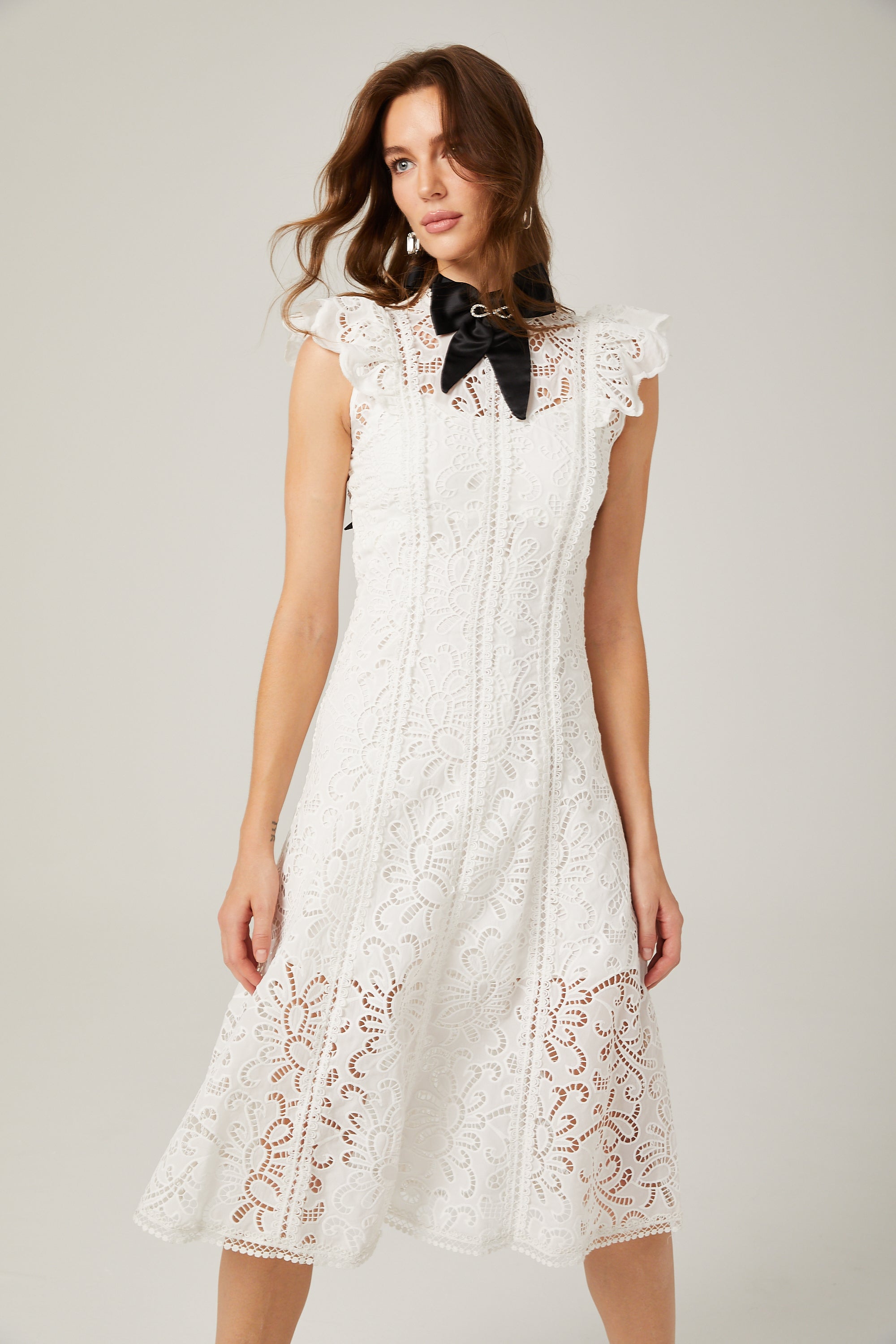 Chloé dantel mini elbise
