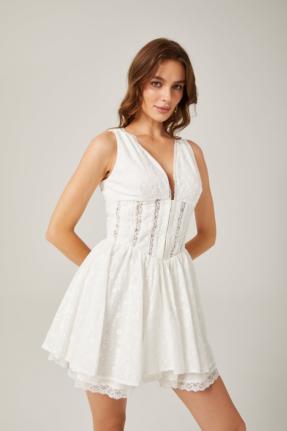 Jamiah çiçek mini elbise