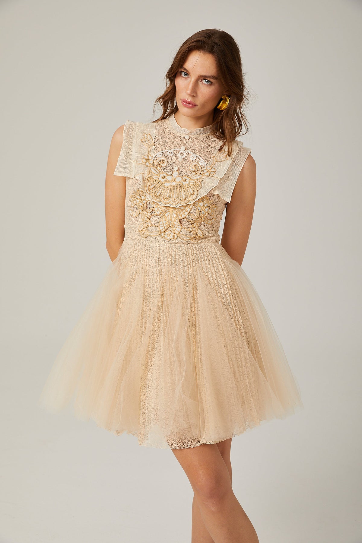 Gisèle tül mini elbise