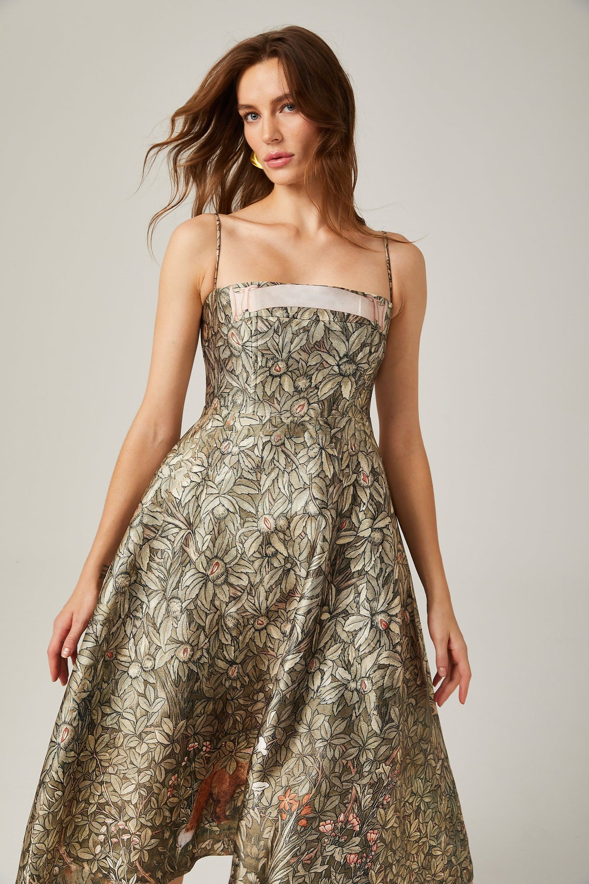 Claudia desen midi elbise