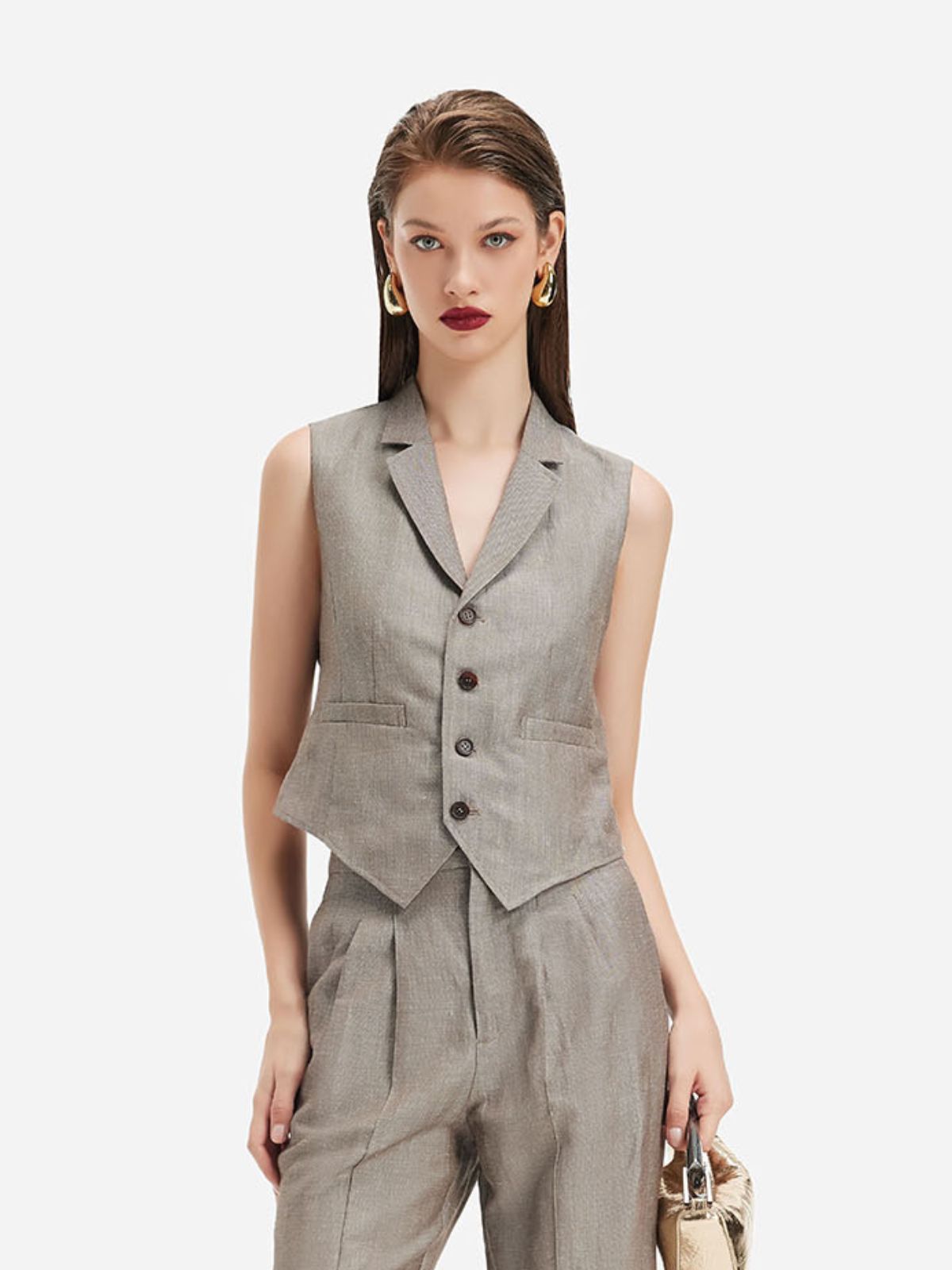 Fransız Yün Keten Yelek