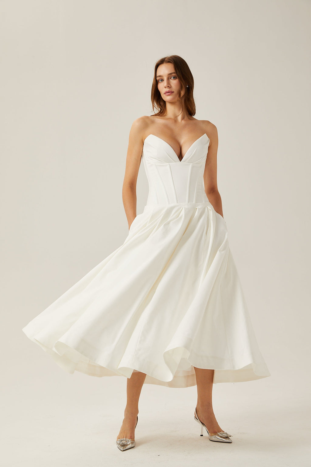 Katherine korse midi Beyaz