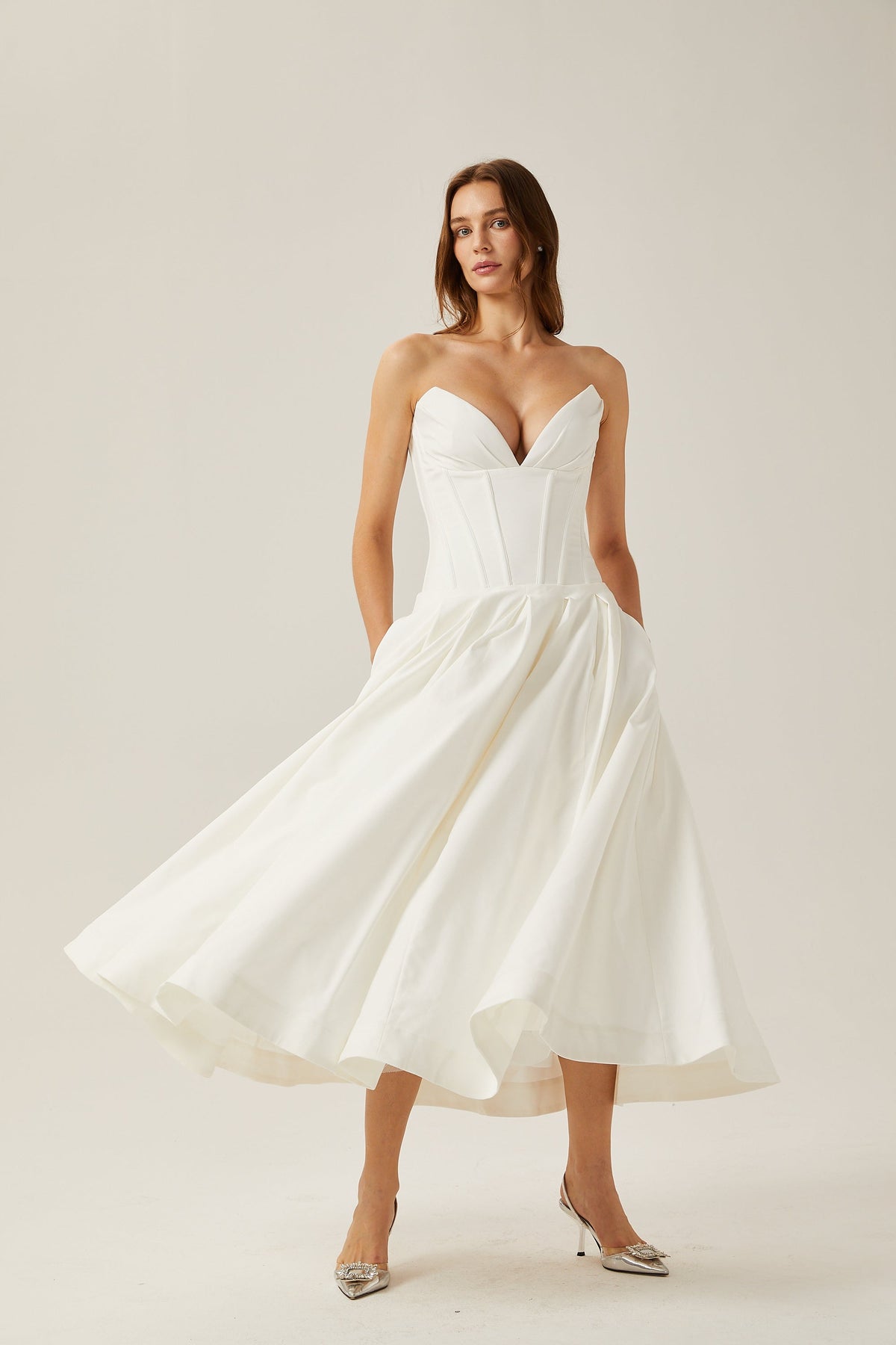 Katherine korse midi Beyaz