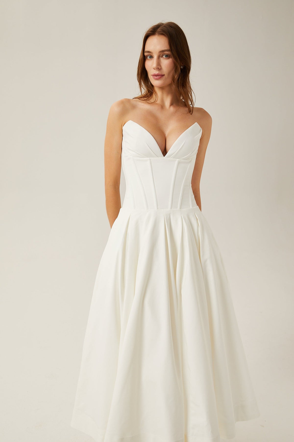 Katherine korse midi Beyaz