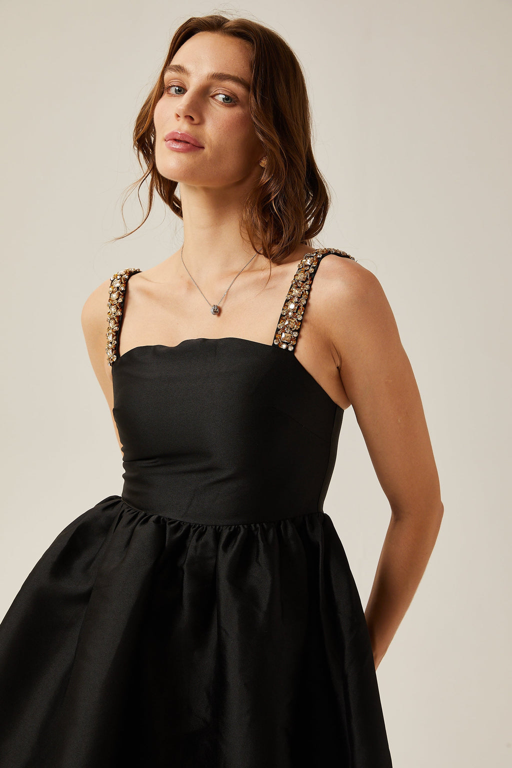 Ondine pile mini elbise