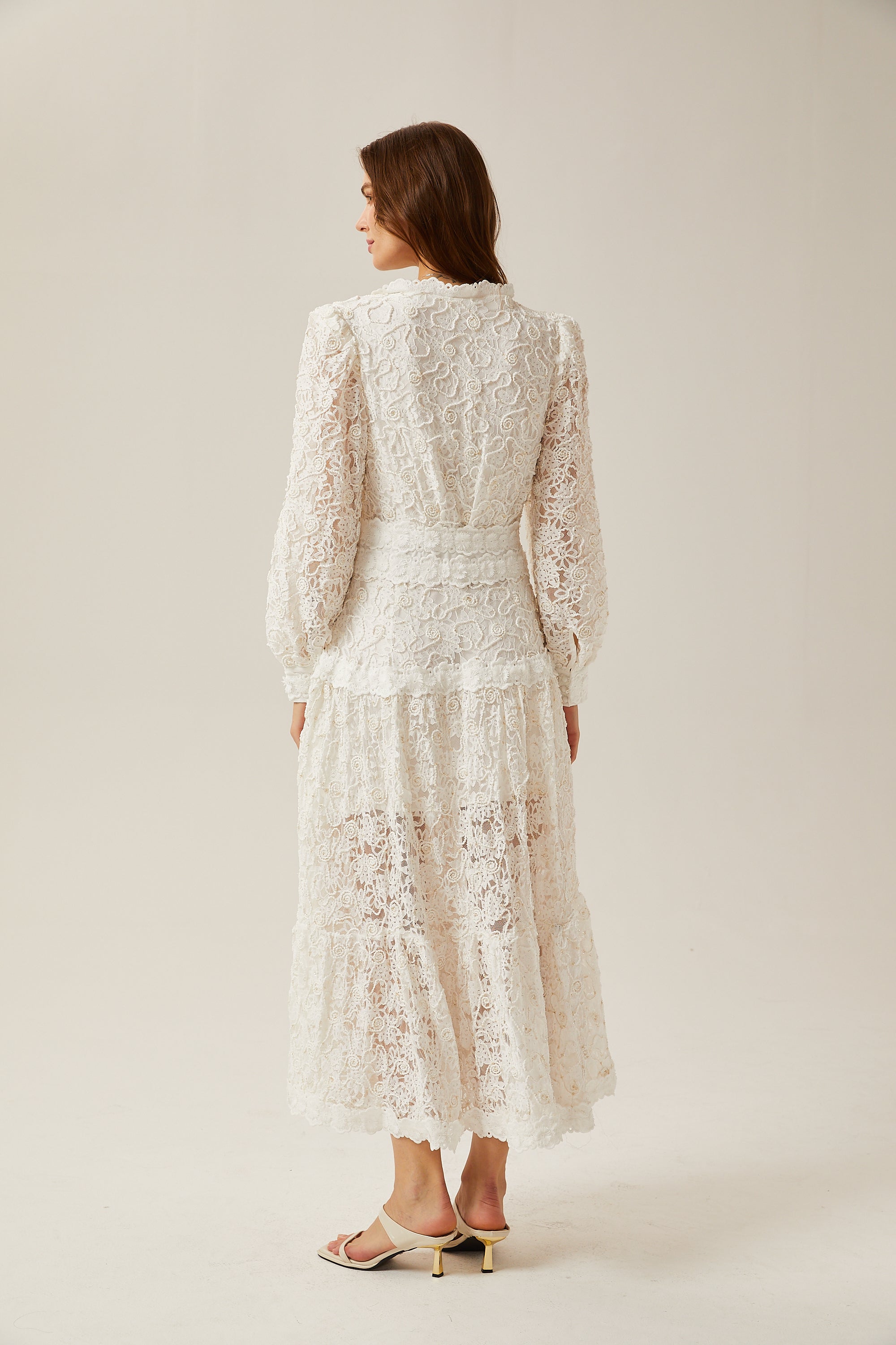 Sophie dantel midi elbise