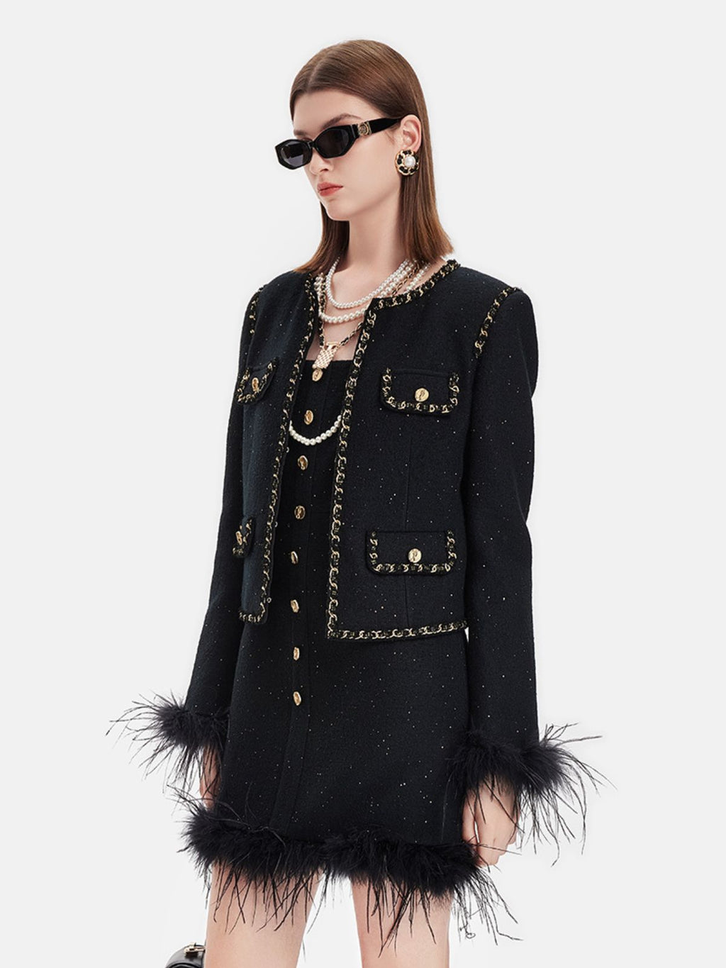 Yün Tüylü Payet Kaban