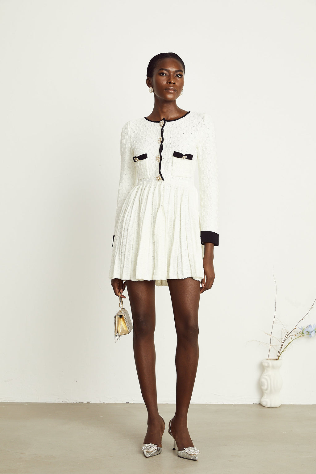 Solange örgü mini elbise