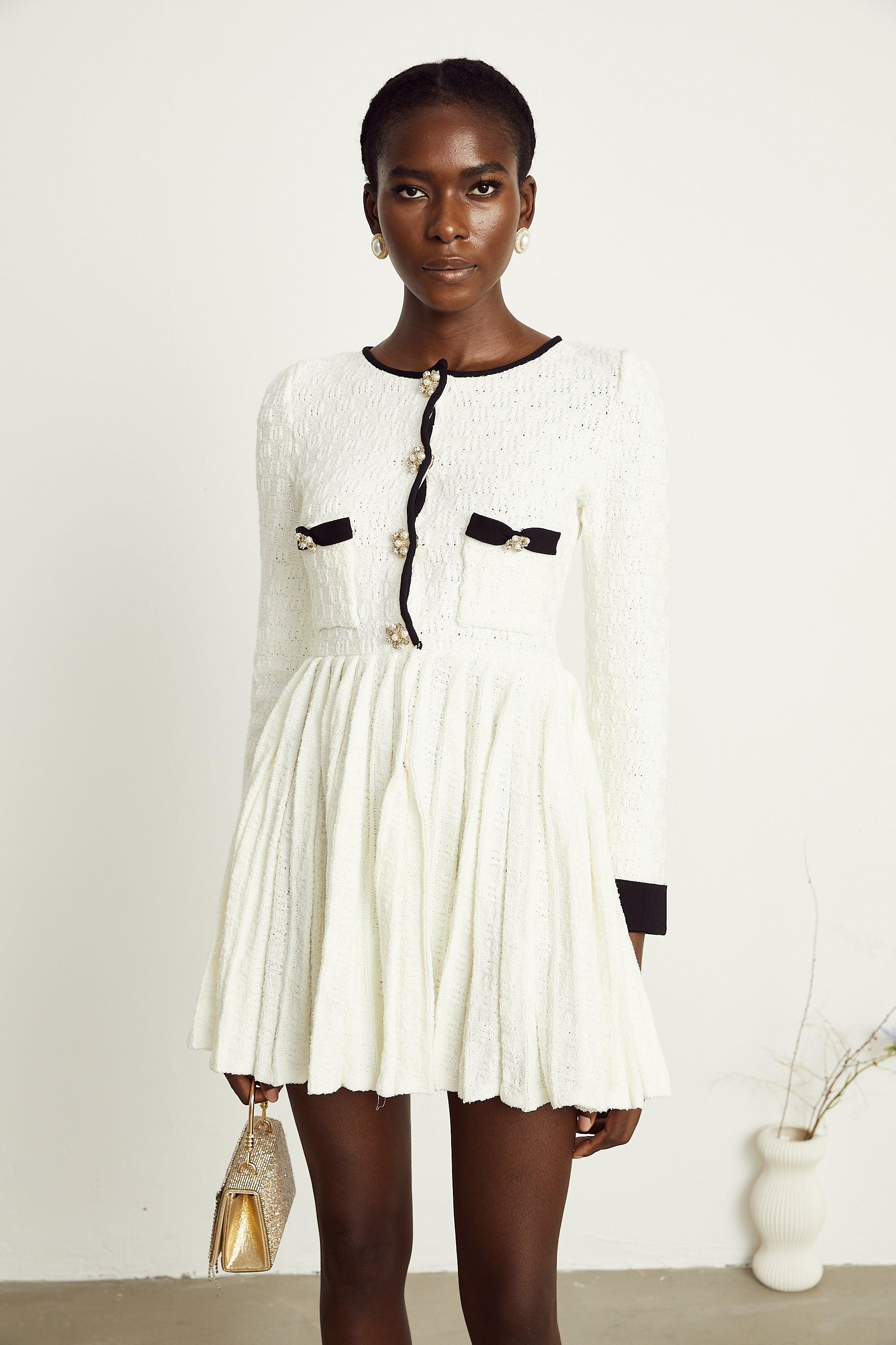 Solange örgü mini elbise