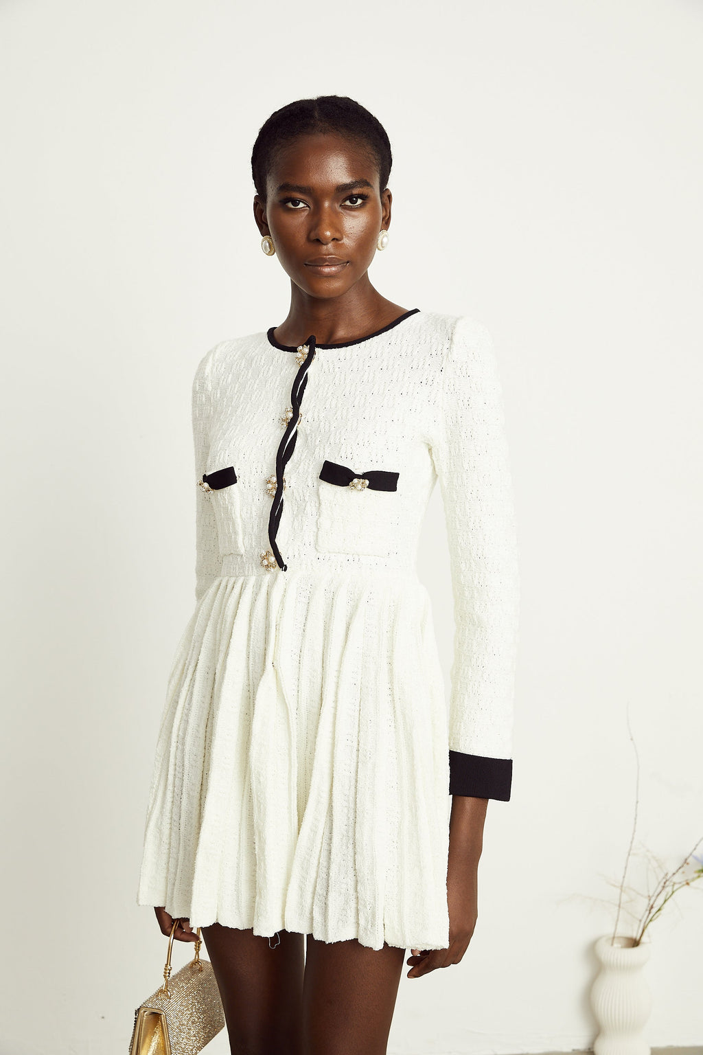 Solange örgü mini elbise