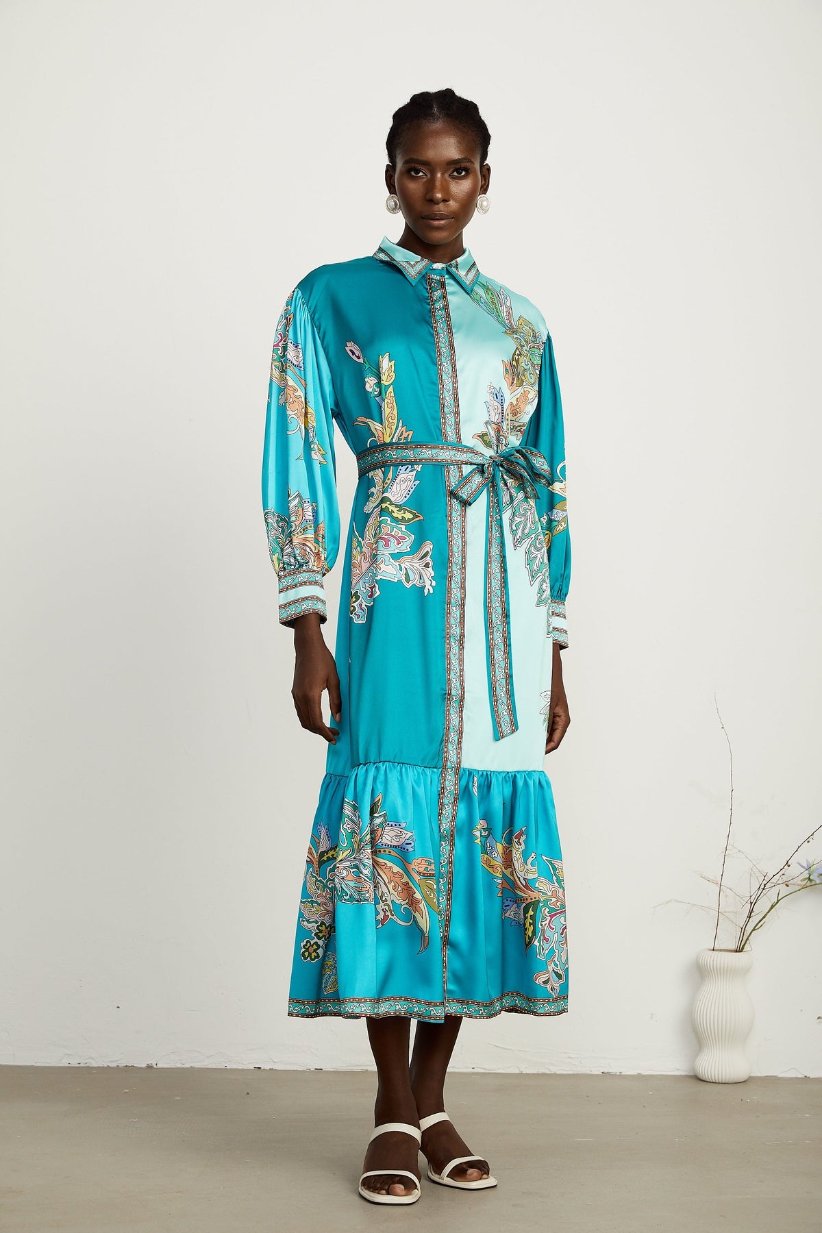 Dorothée paisley midi elbise