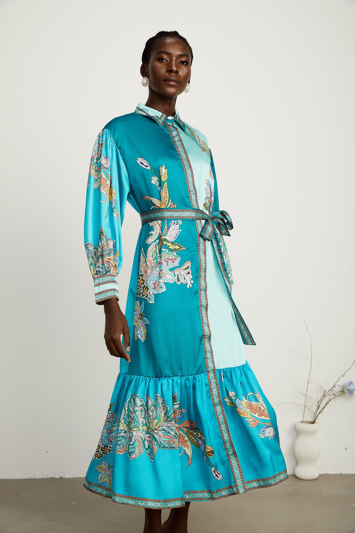 Dorothée paisley midi elbise