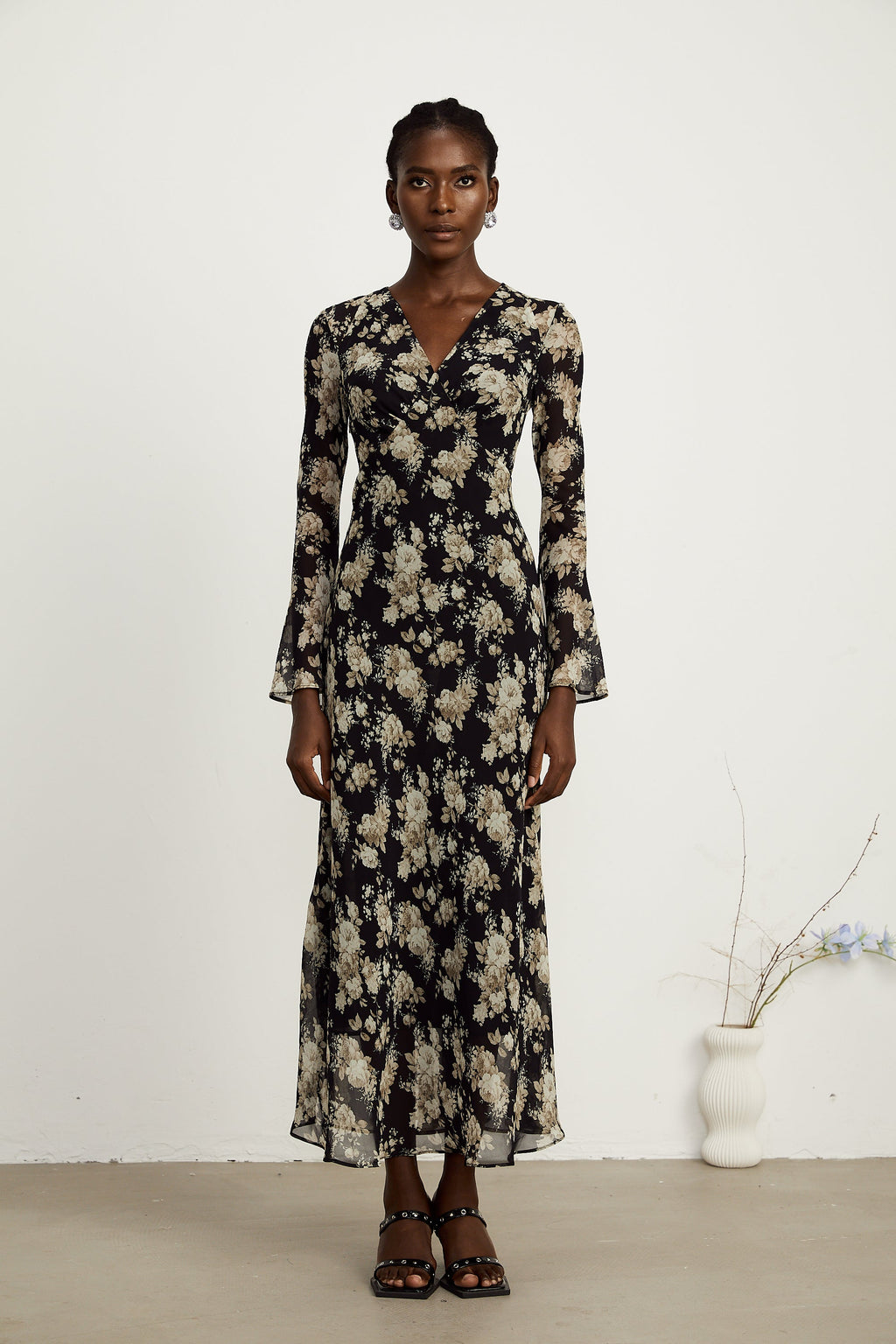 Hannah kloş midi elbise