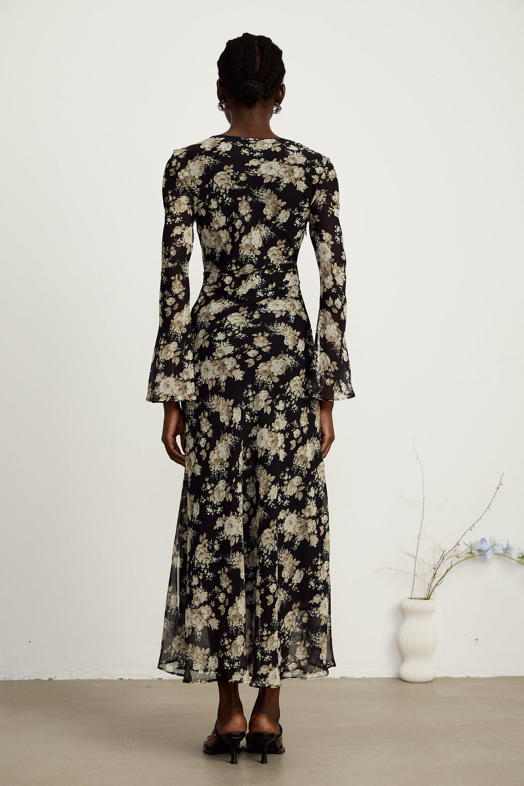 Hannah kloş midi elbise