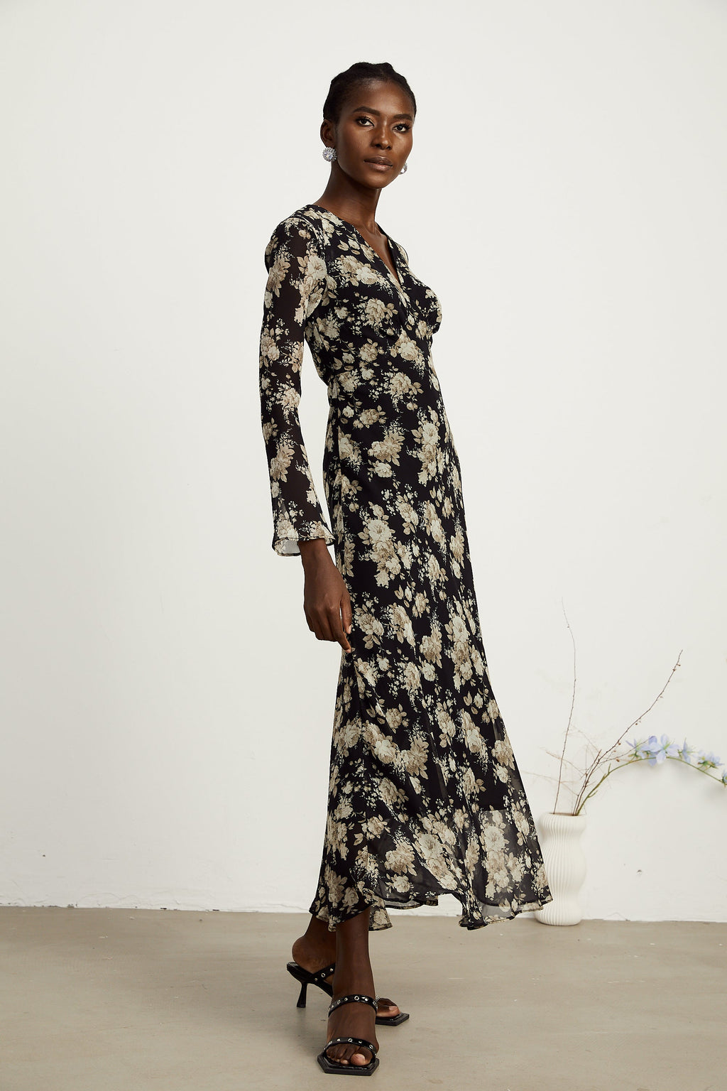 Hannah kloş midi elbise