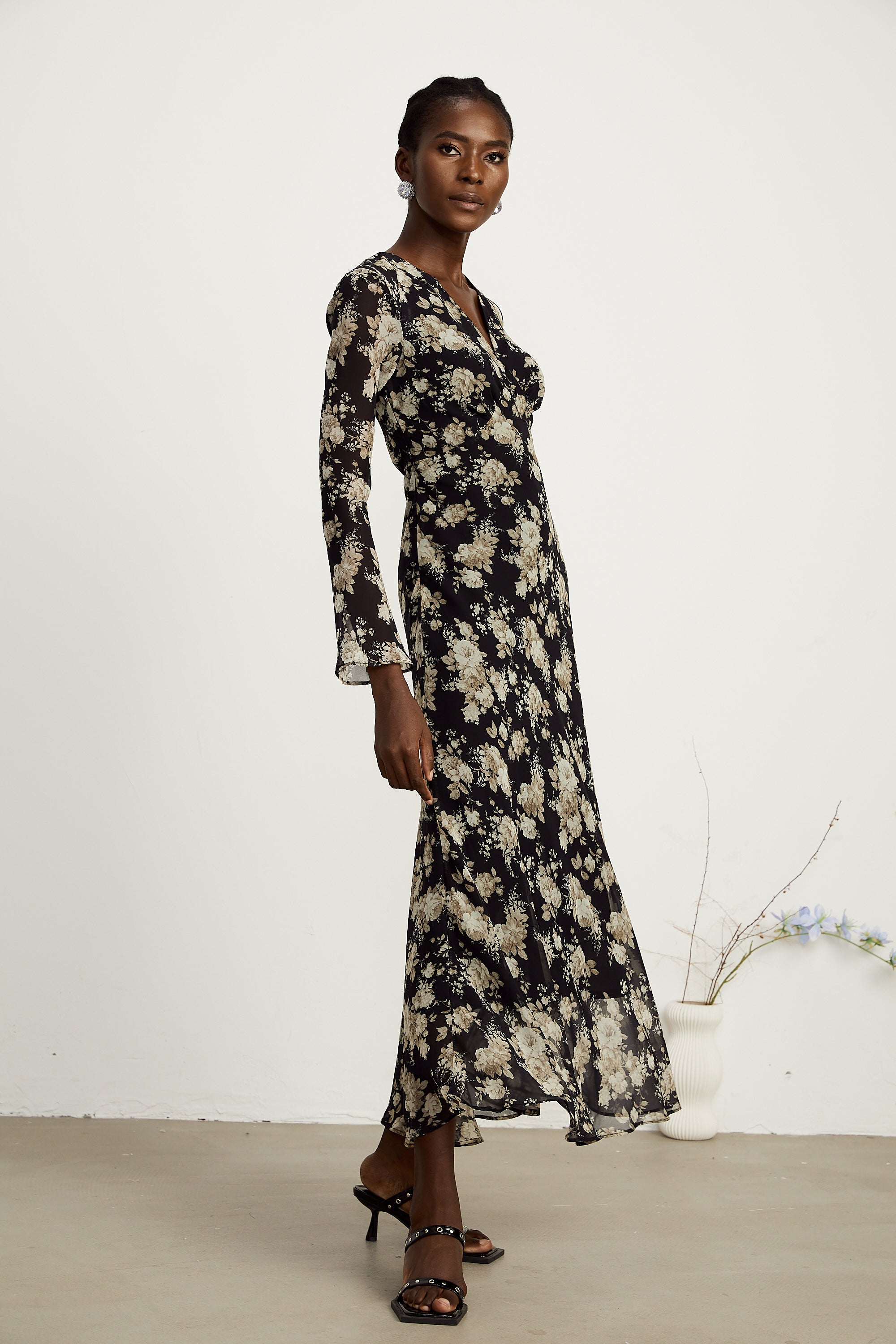 Hannah kloş midi elbise
