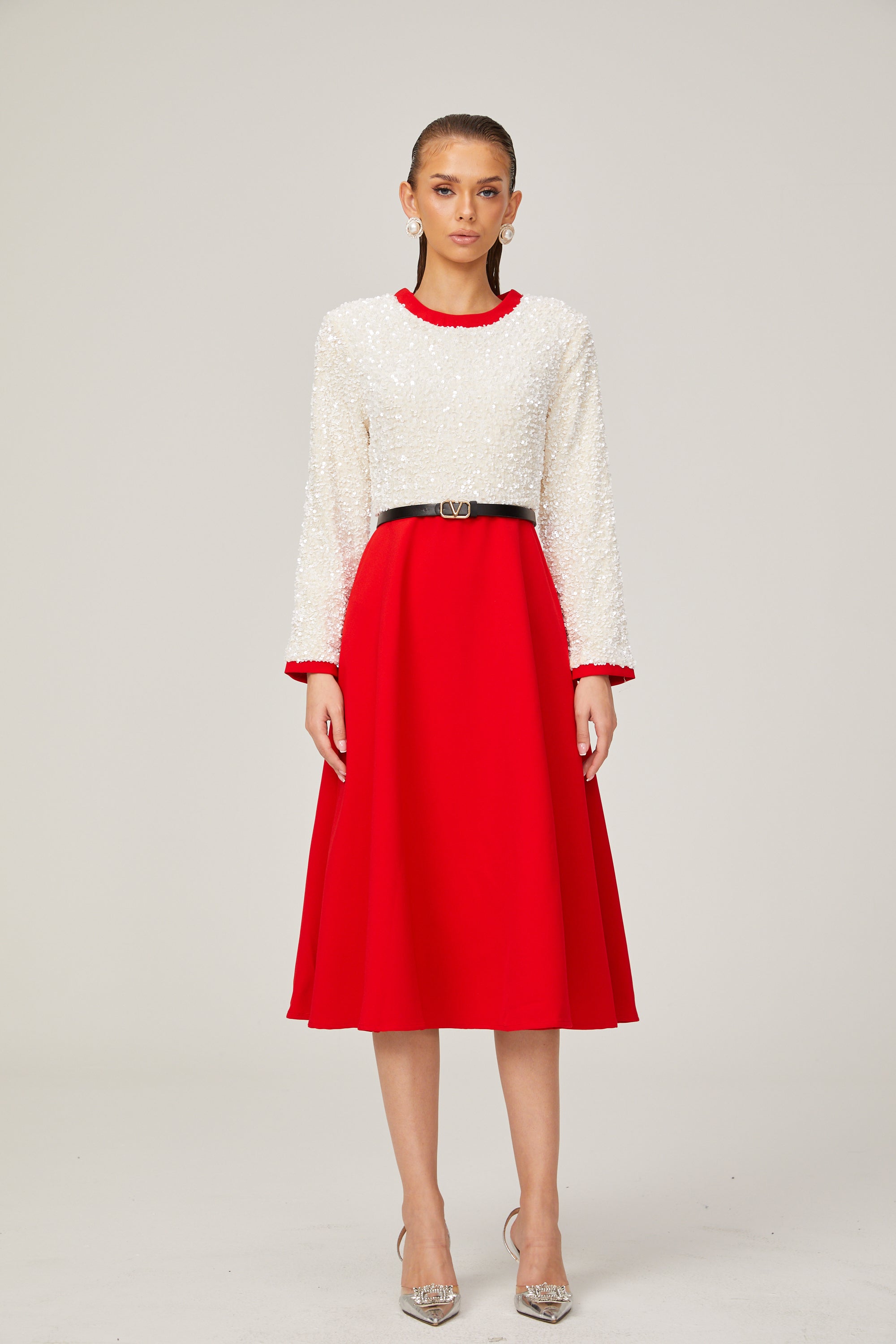 Chloé payet midi elbise