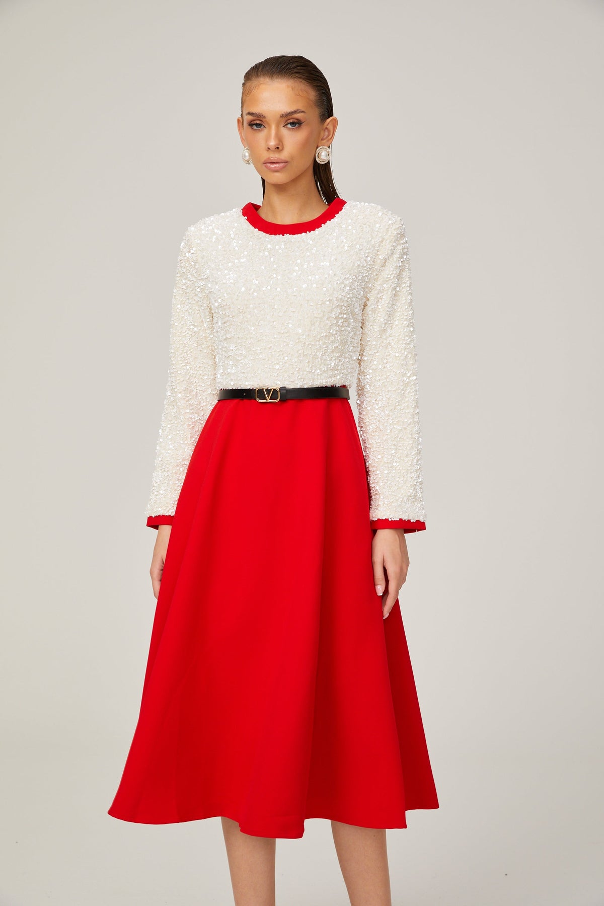 Chloé payet midi elbise