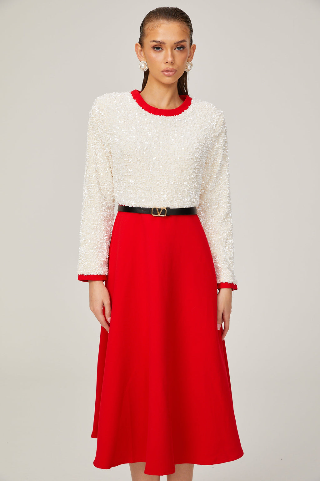 Chloé payet midi elbise