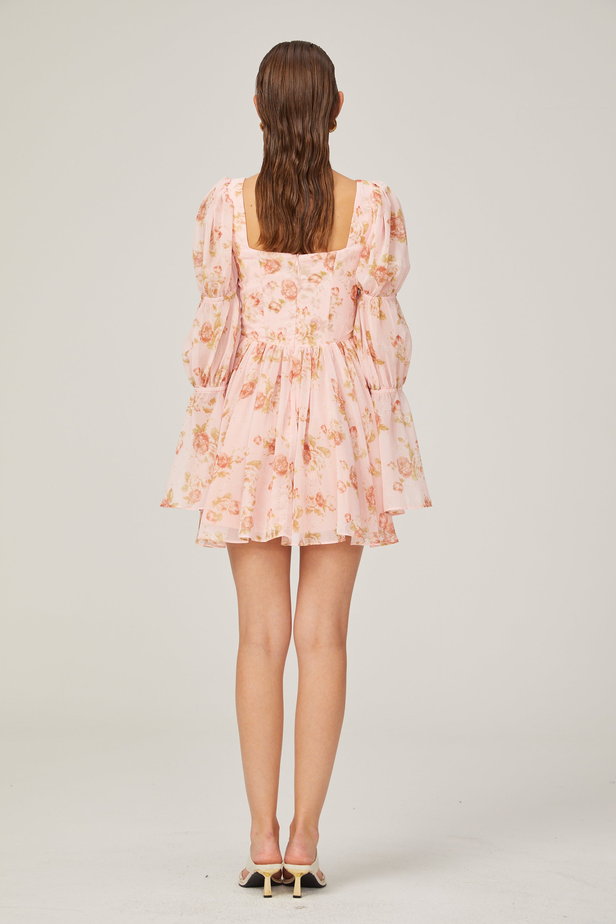 Jeanne çiçek mini elbise