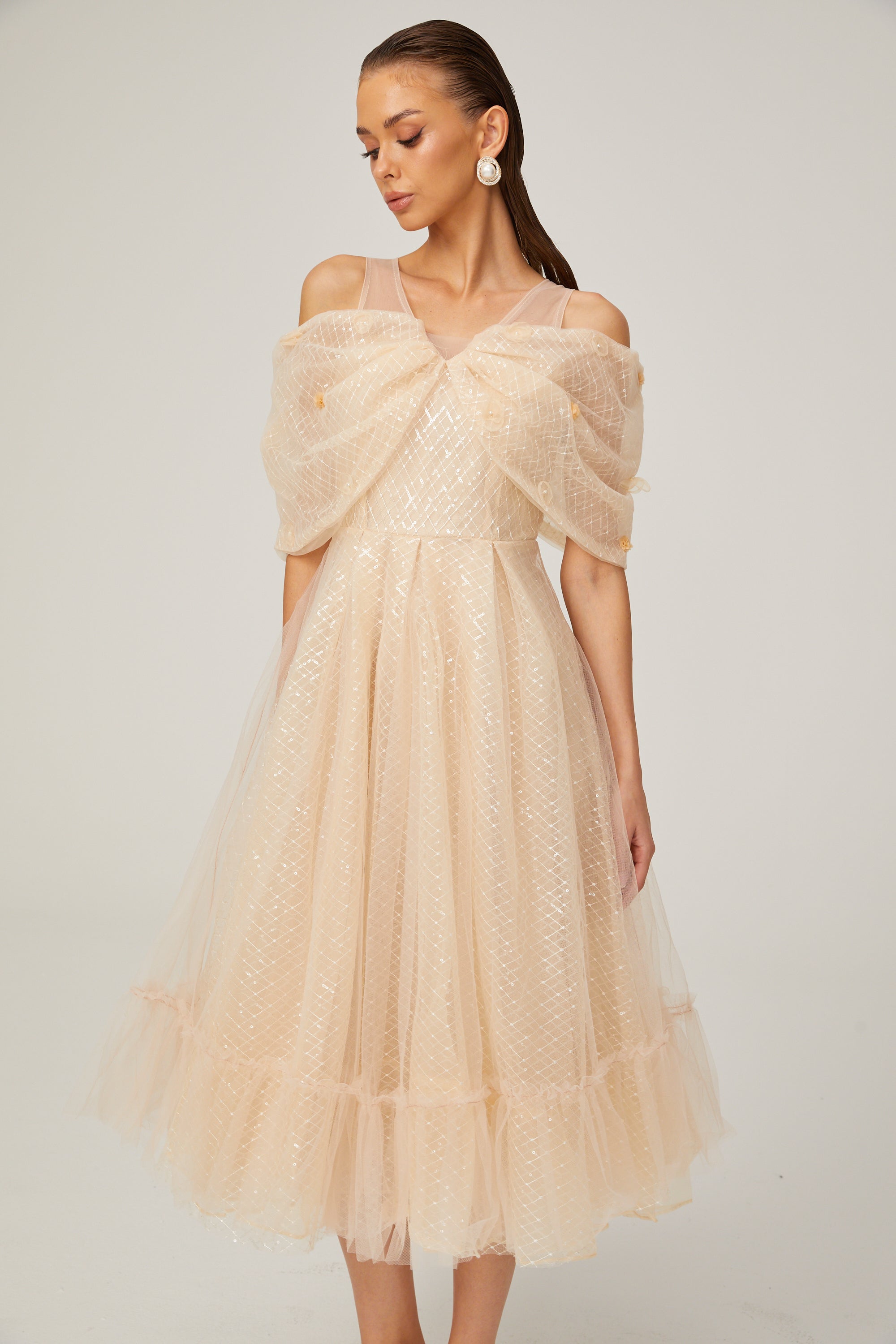 Danielle midi elbise
