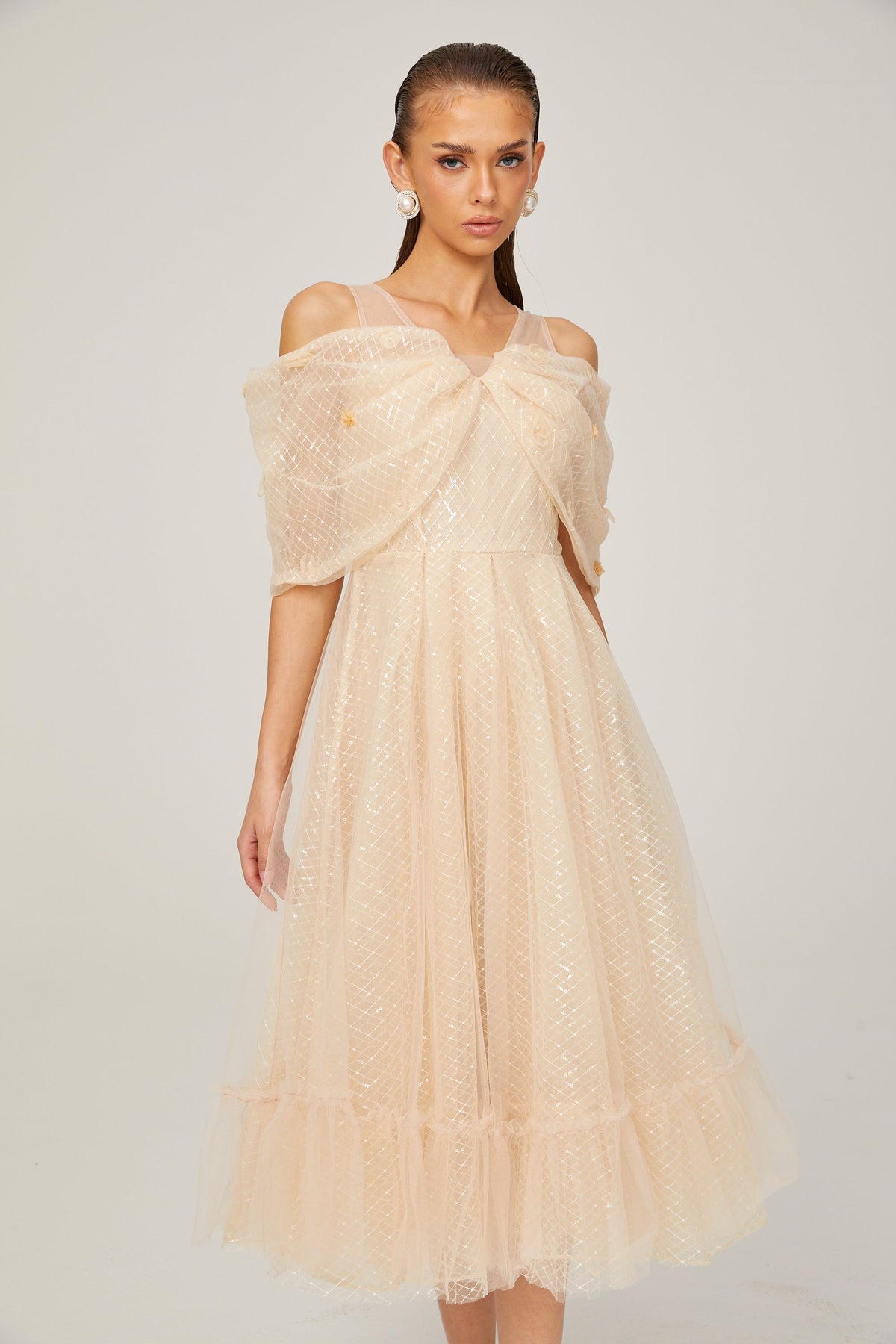 Danielle midi elbise