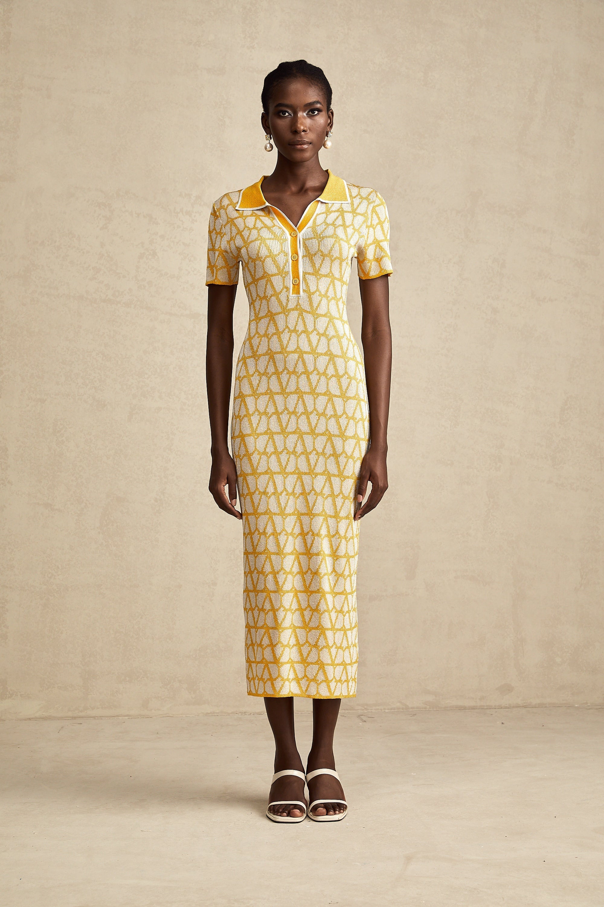 Madeleine toile midi elbise