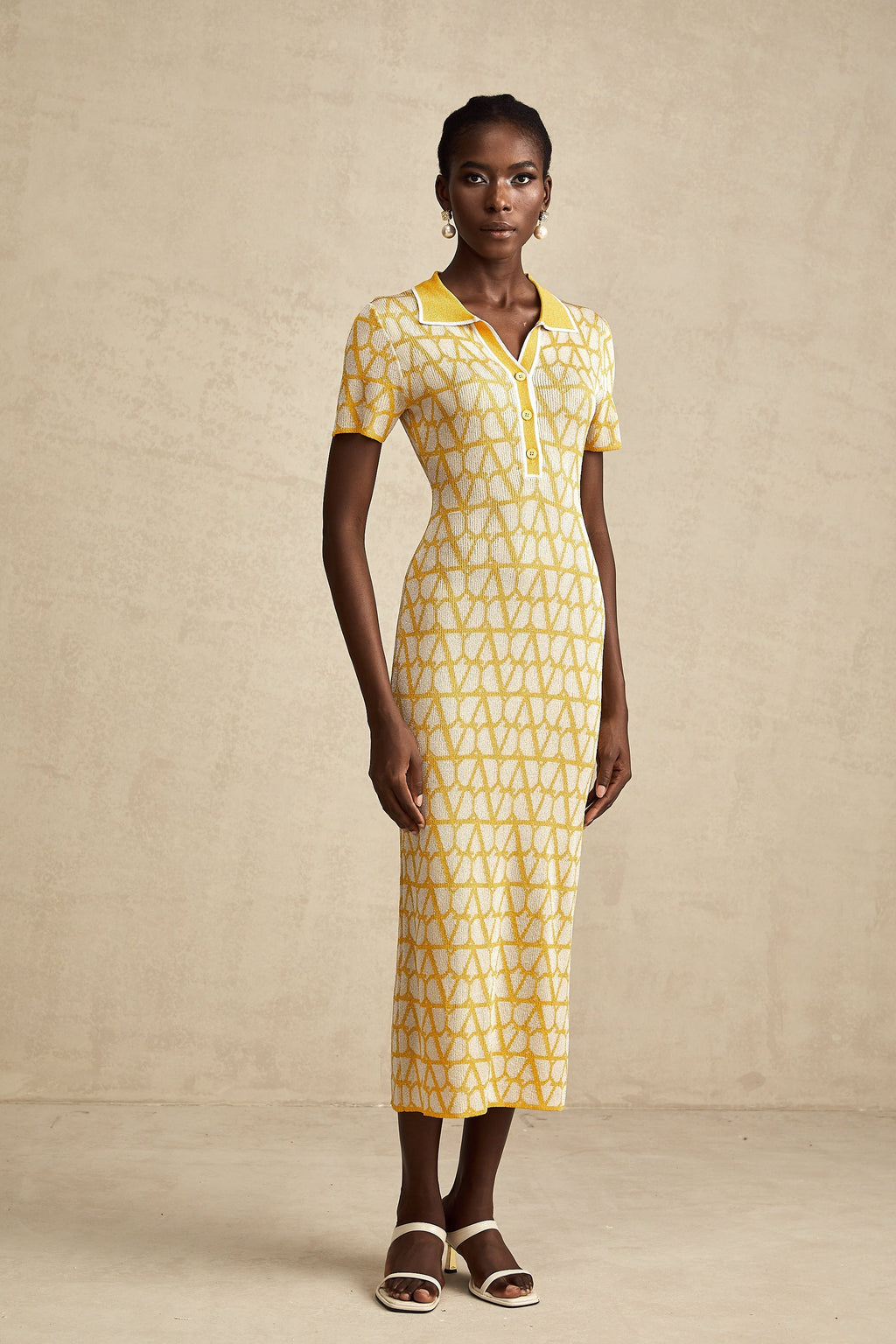 Madeleine toile midi elbise