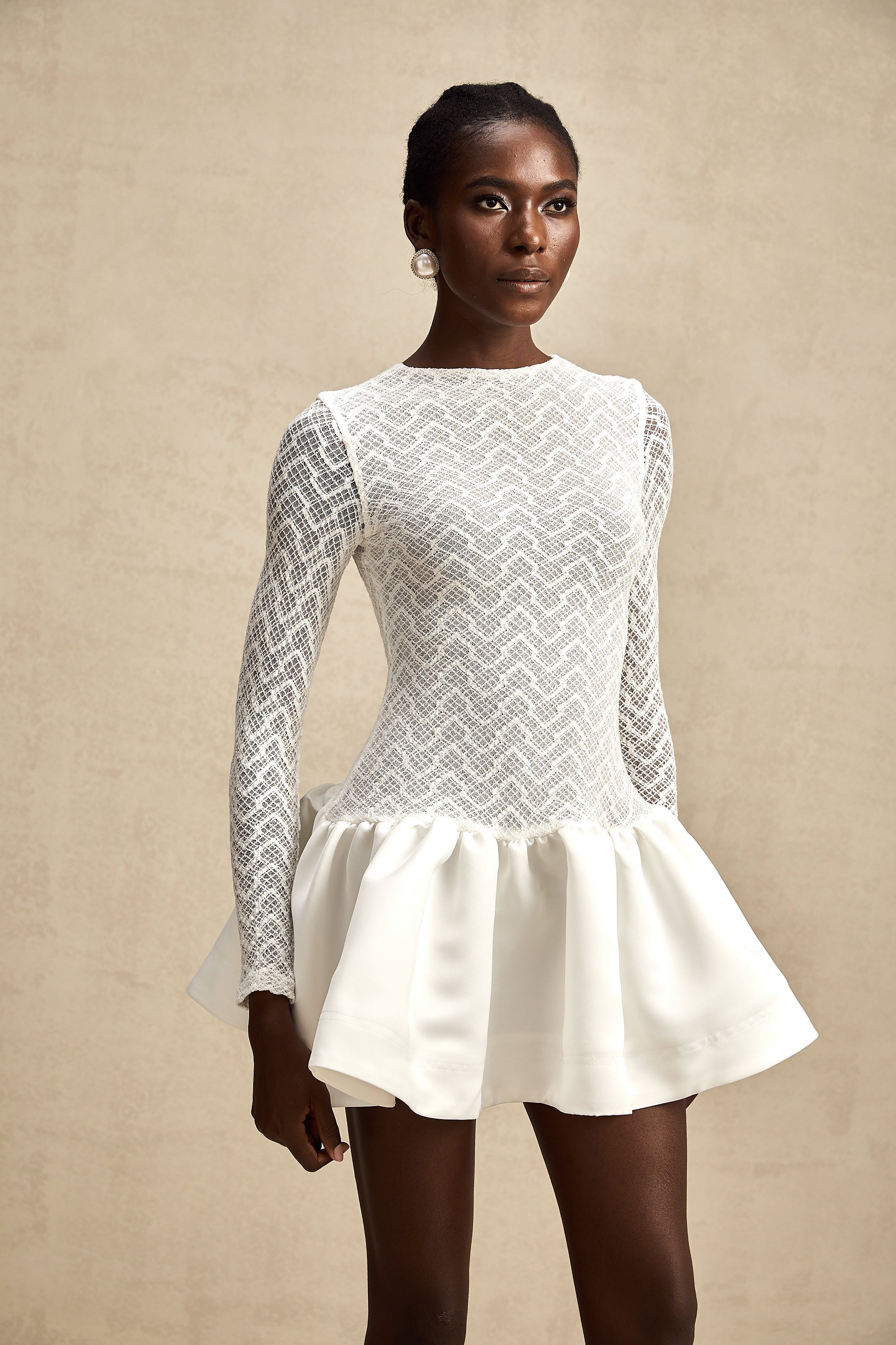 Océane dantel mini elbise