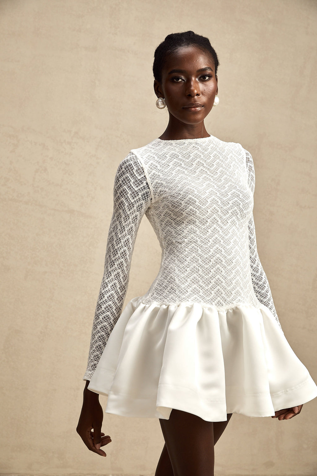 Océane dantel mini elbise