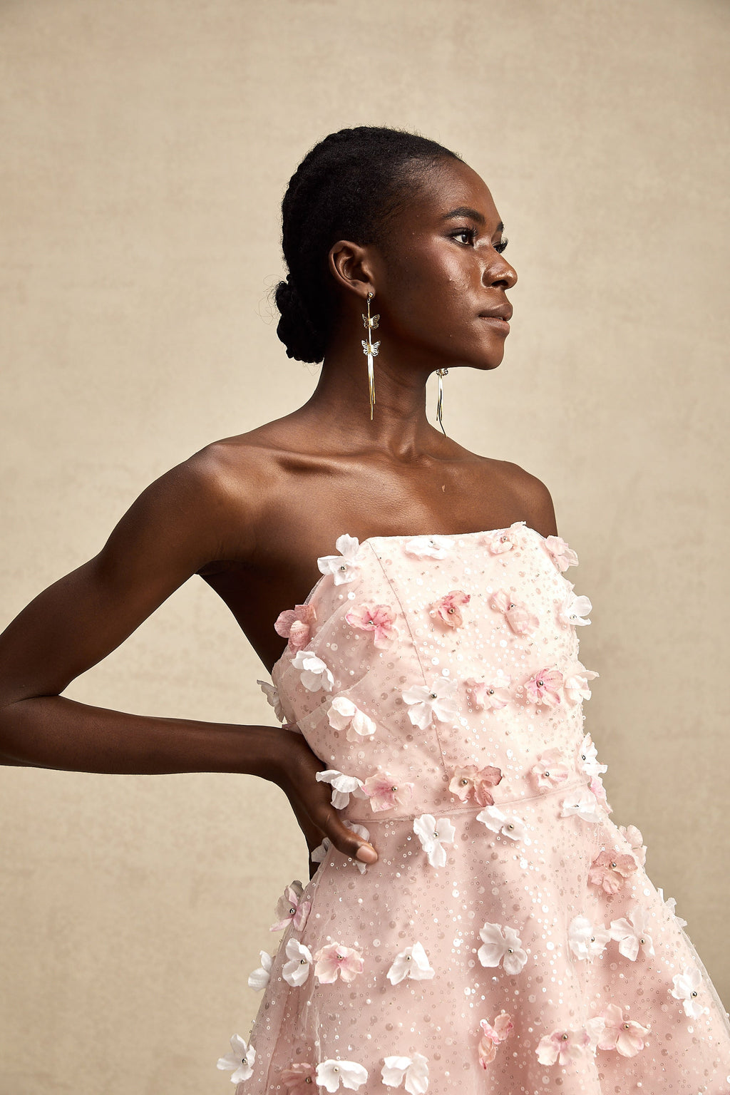 Lilou 3 Boyutlu Petal Kabarık Mini Elbise