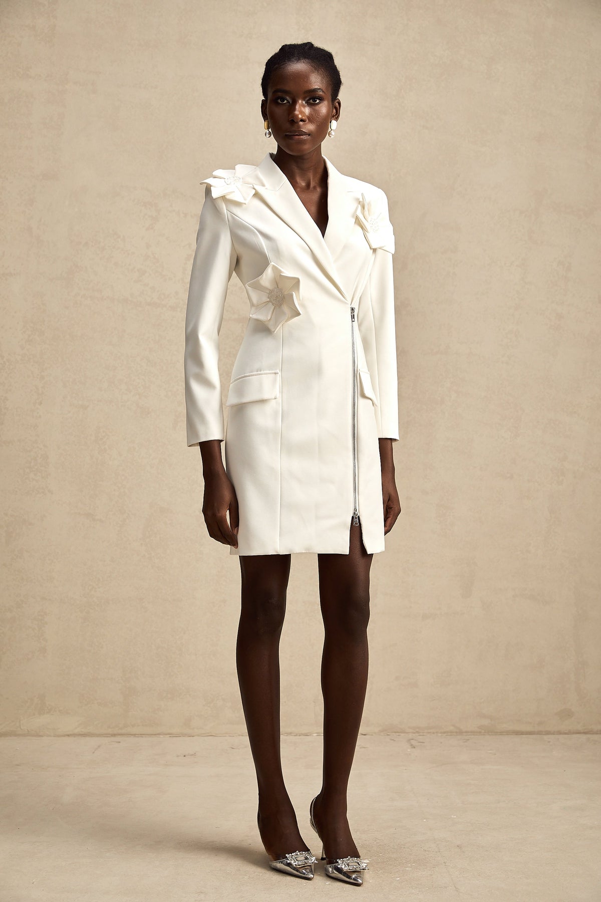 Constance zip midi elbise