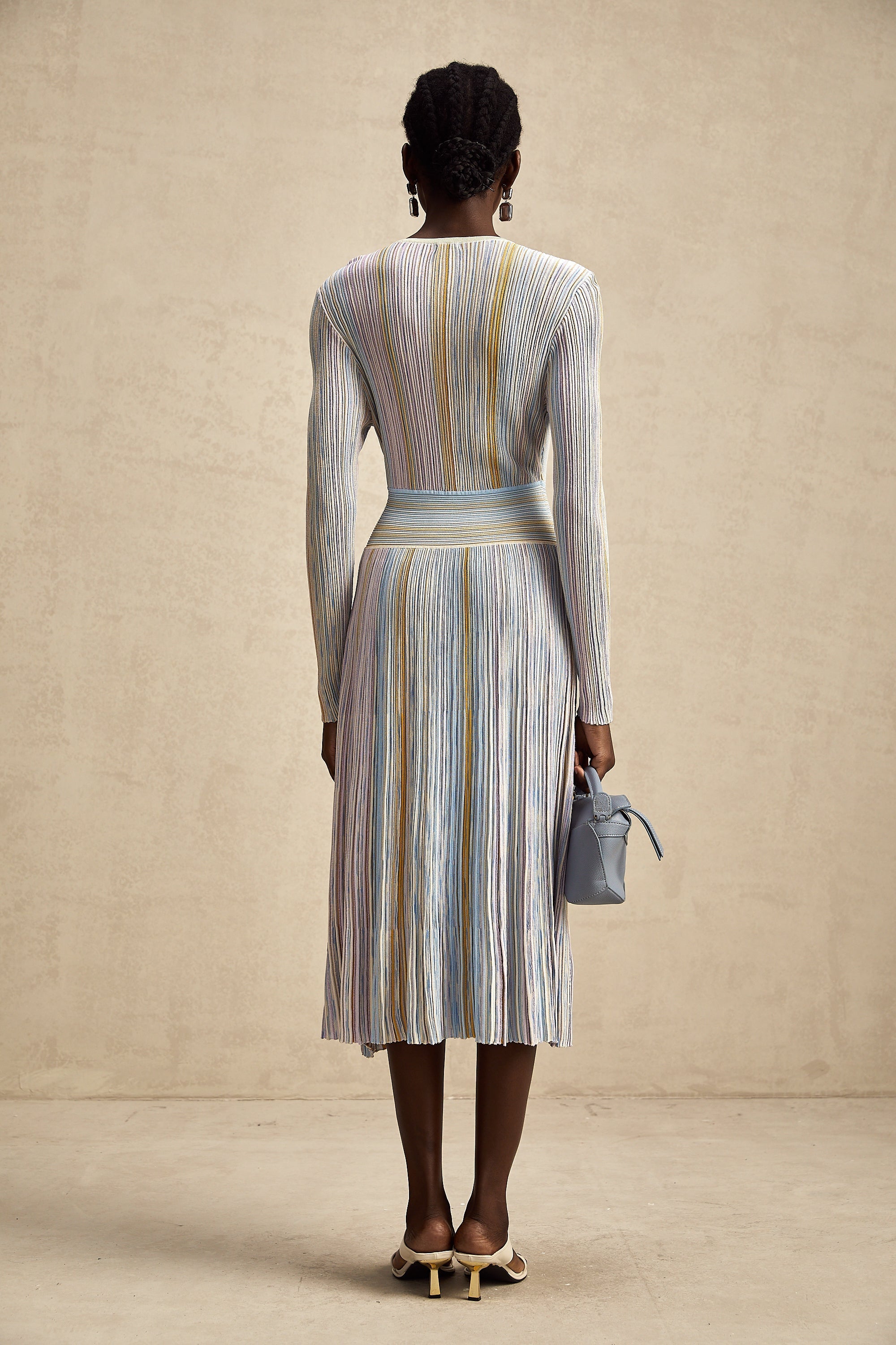Amelie örme midi elbise