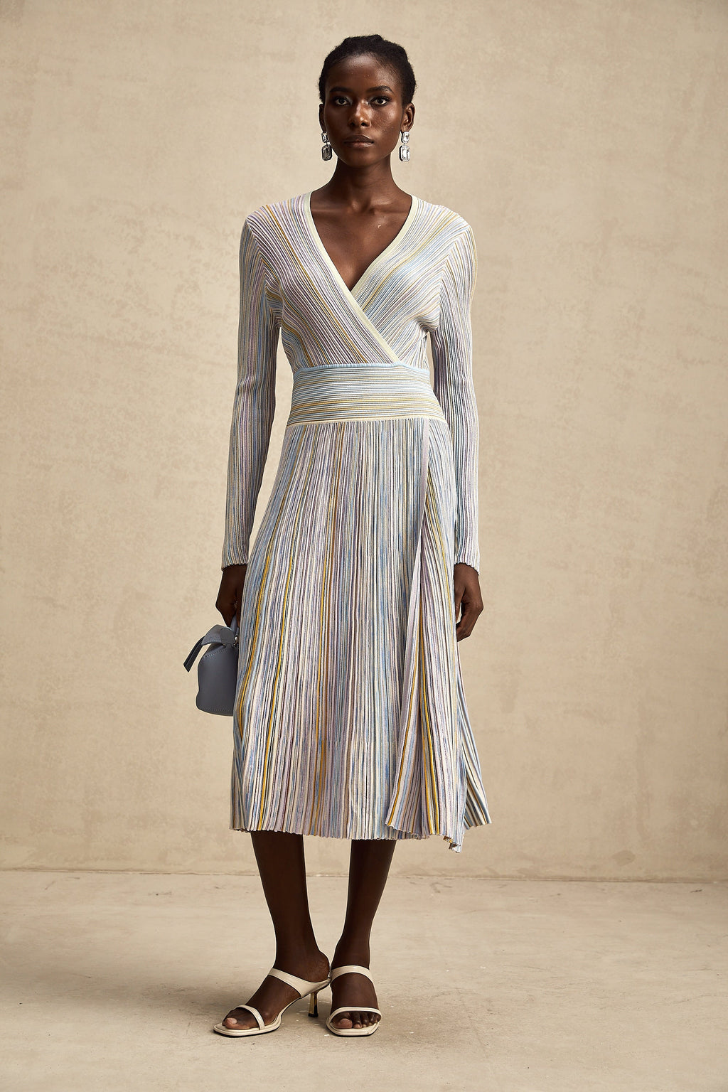 Amelie örme midi elbise