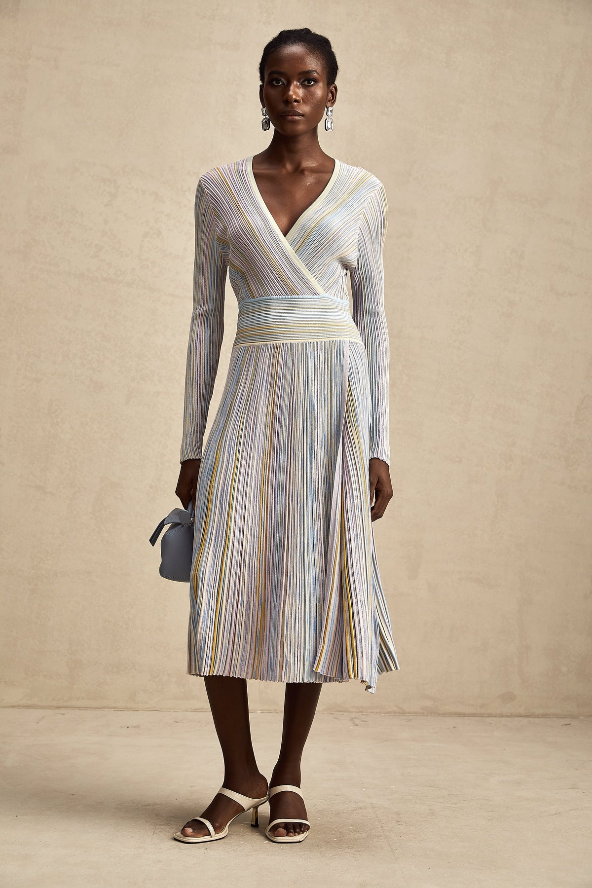Amelie örme midi elbise