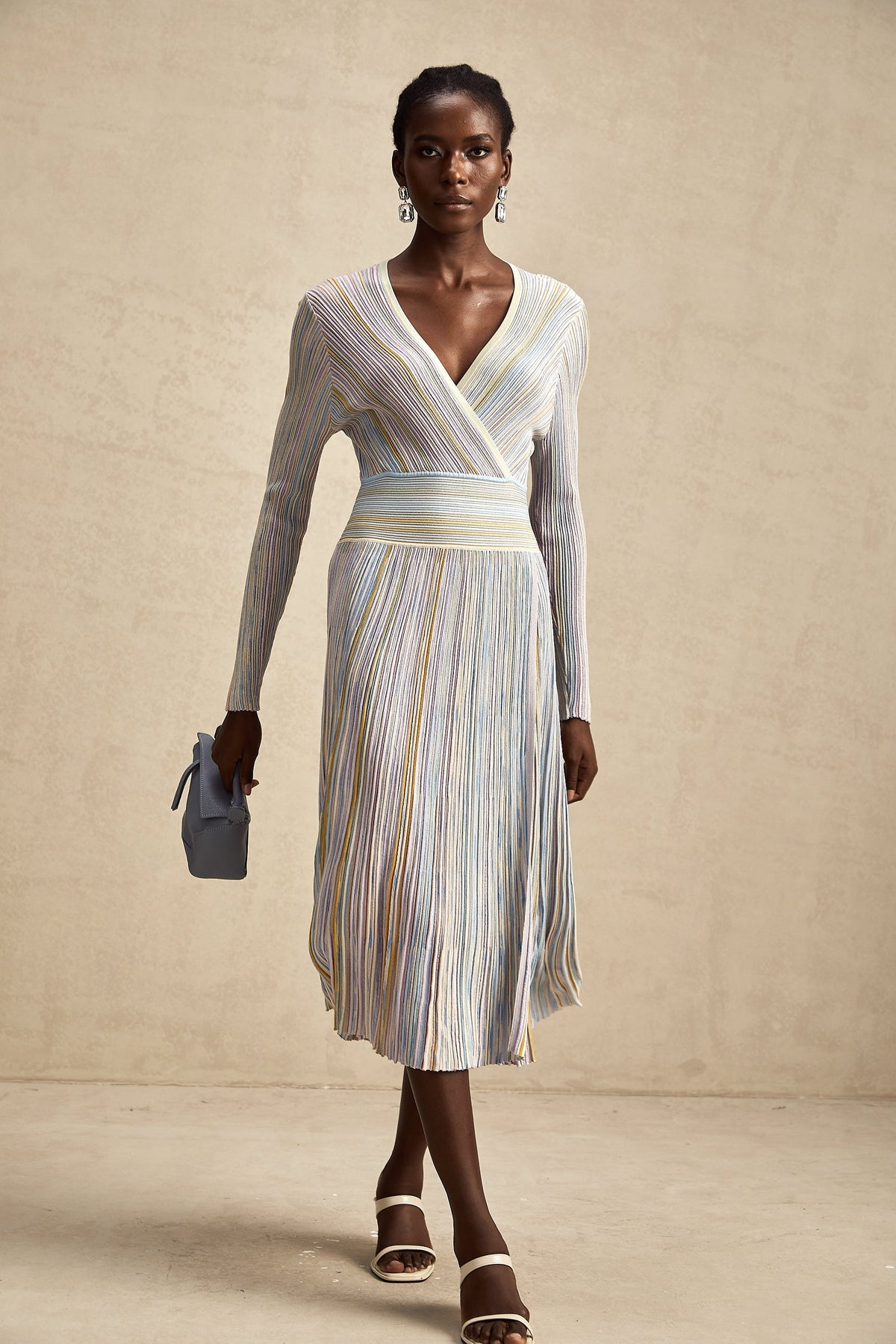 Amelie örme midi elbise