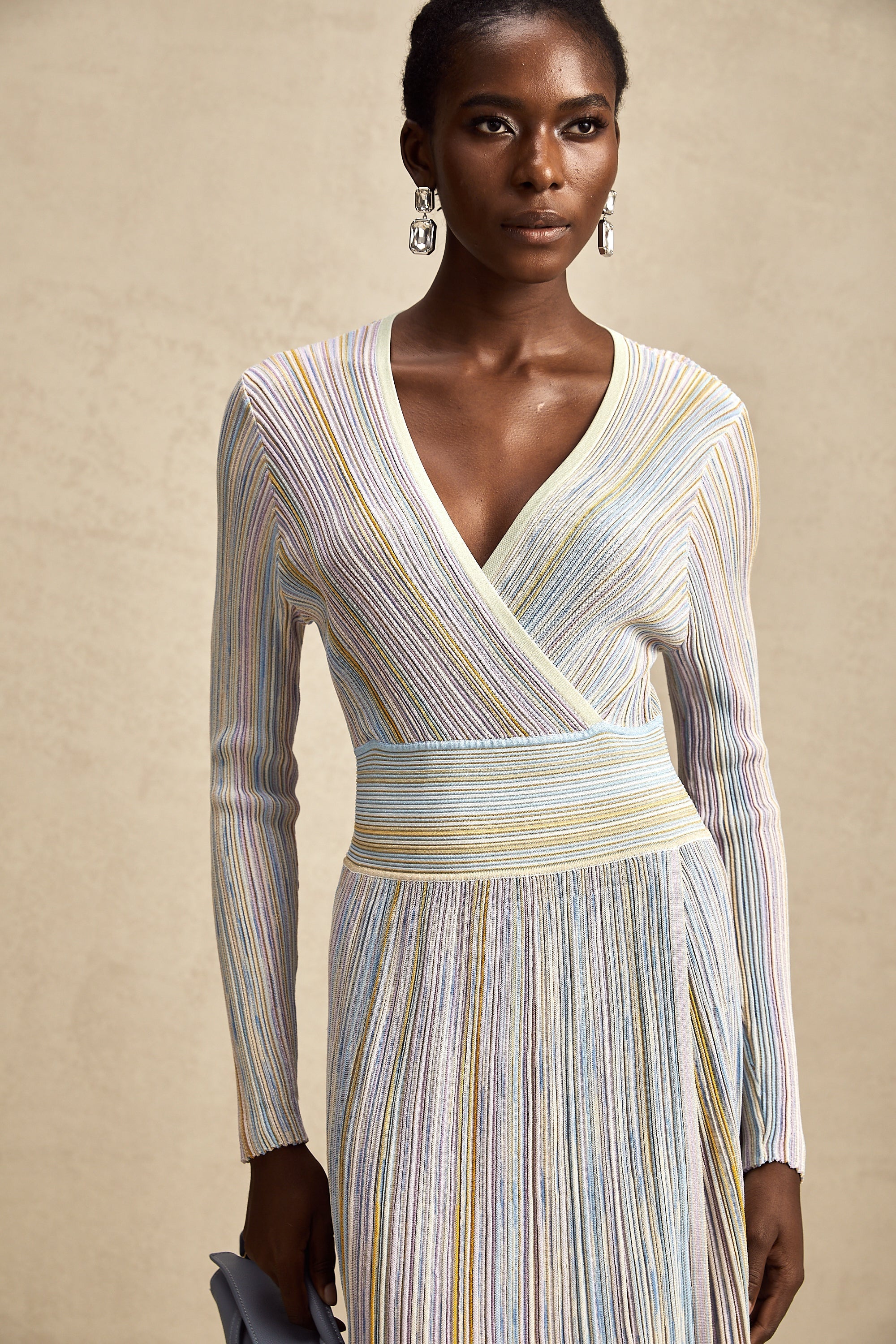 Amelie örme midi elbise