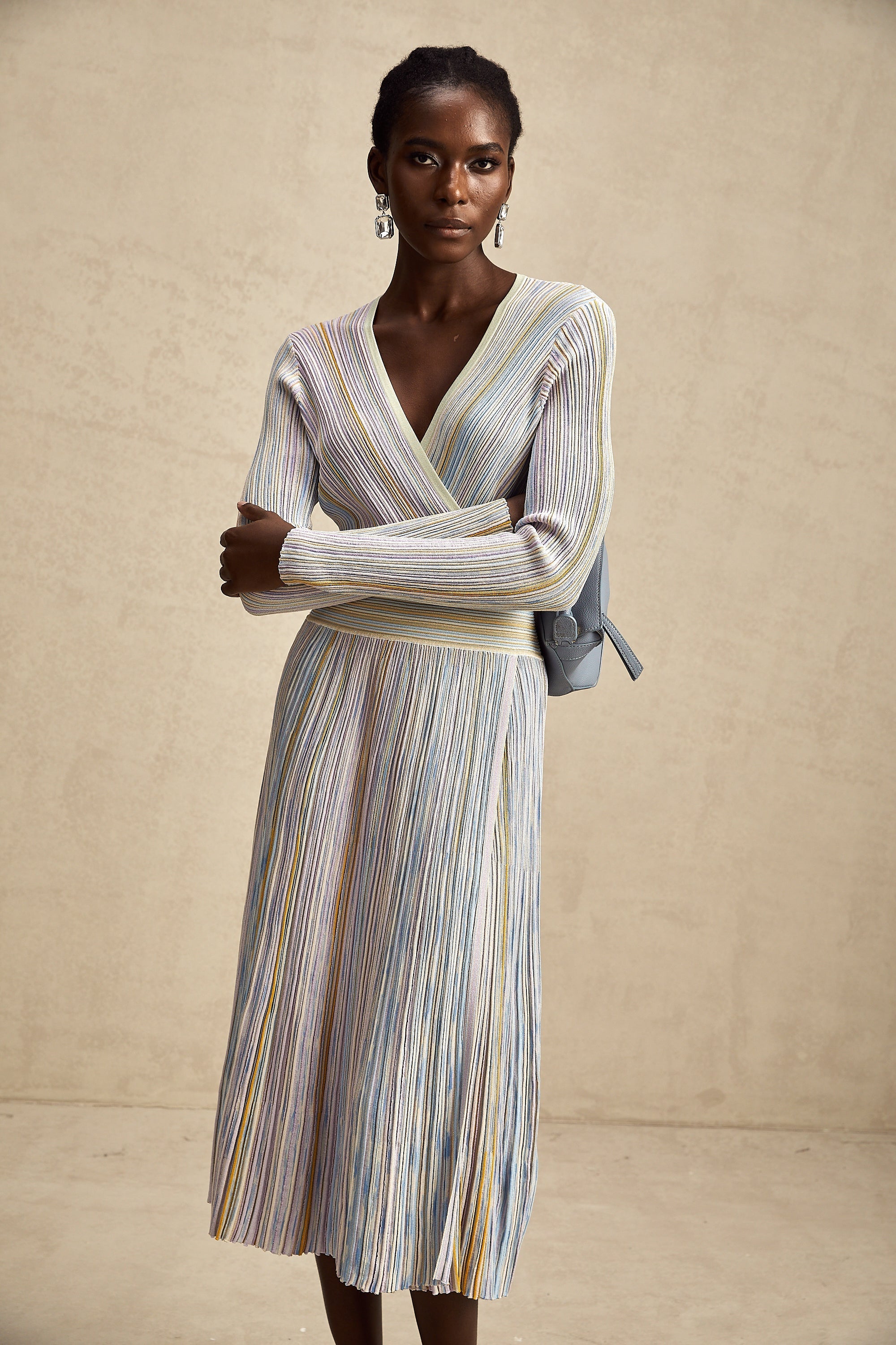 Amelie örme midi elbise