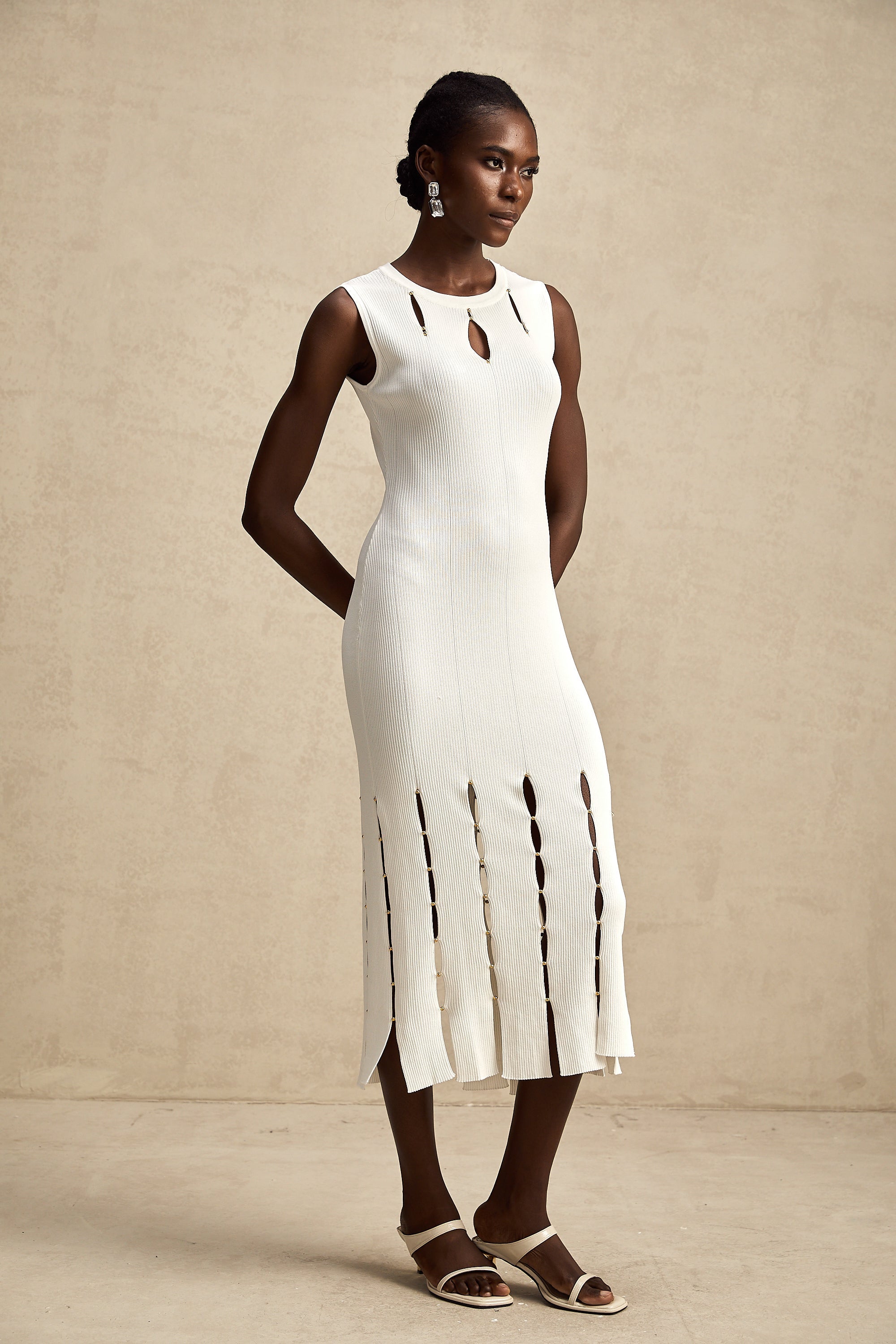Hilaire midi elbise