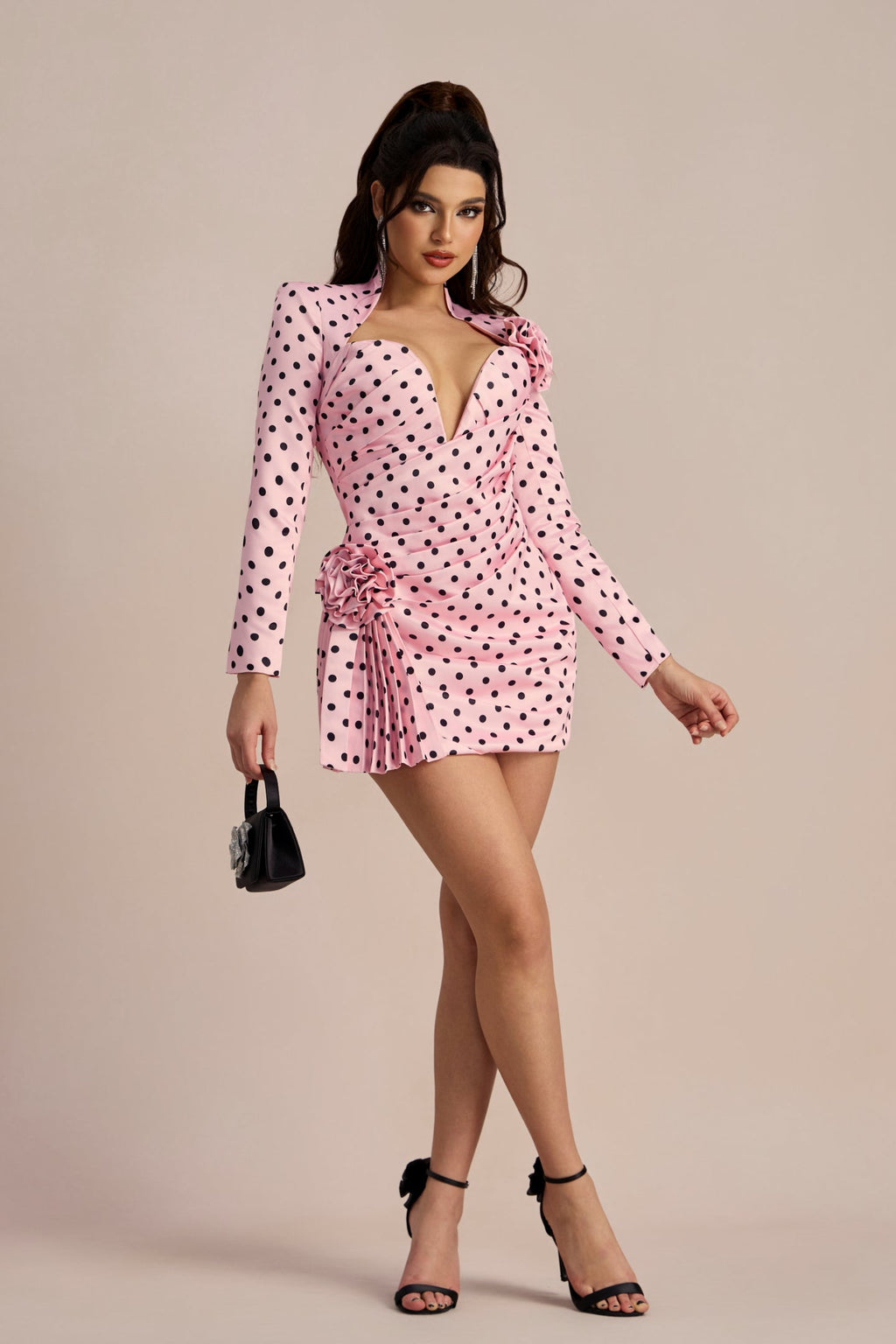 Kristin Puantiyeli Sweet Heart Mini Elbise