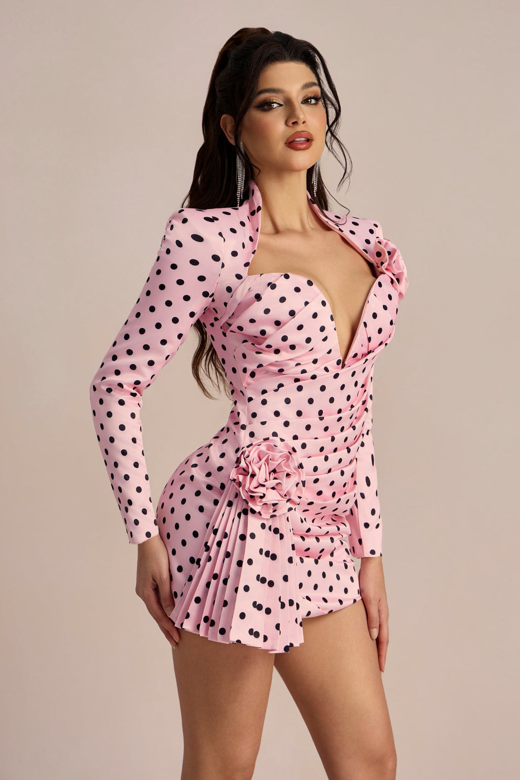 Kristin Puantiyeli Sweet Heart Mini Elbise