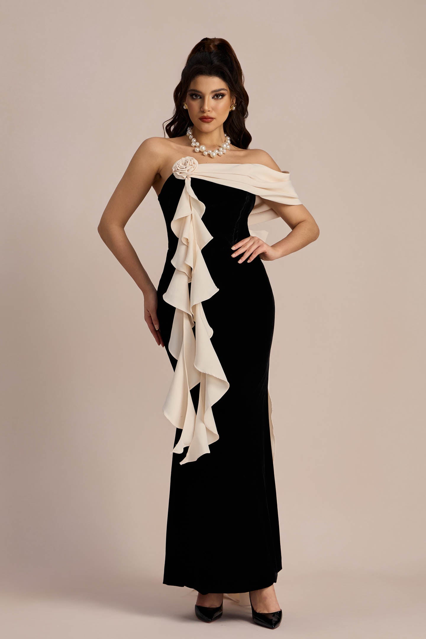 Ophelia Straplez Kurdeleli Uzun Elbise