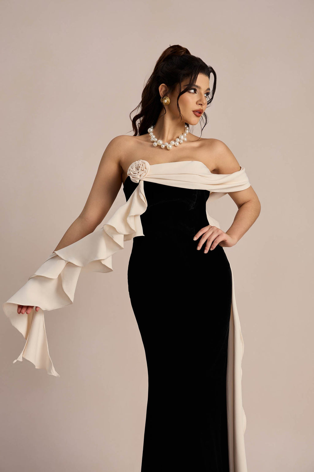 Ophelia Straplez Kurdeleli Uzun Elbise