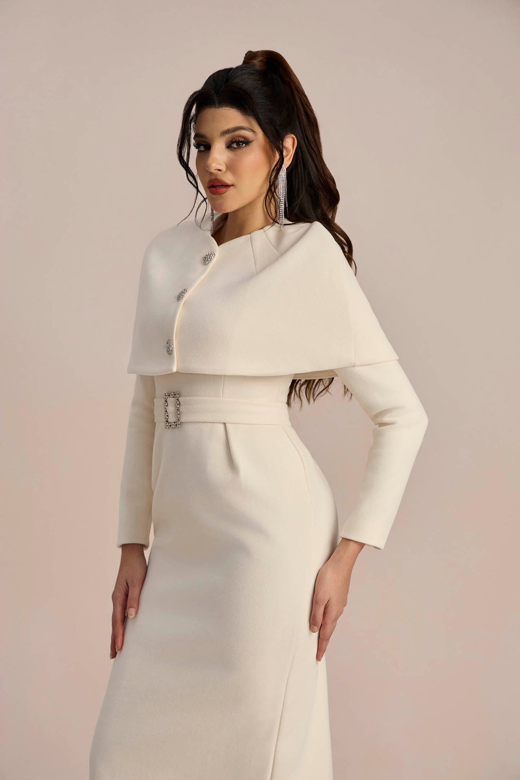 Roberta Pelerinli Uzun Kol Elbise Takım