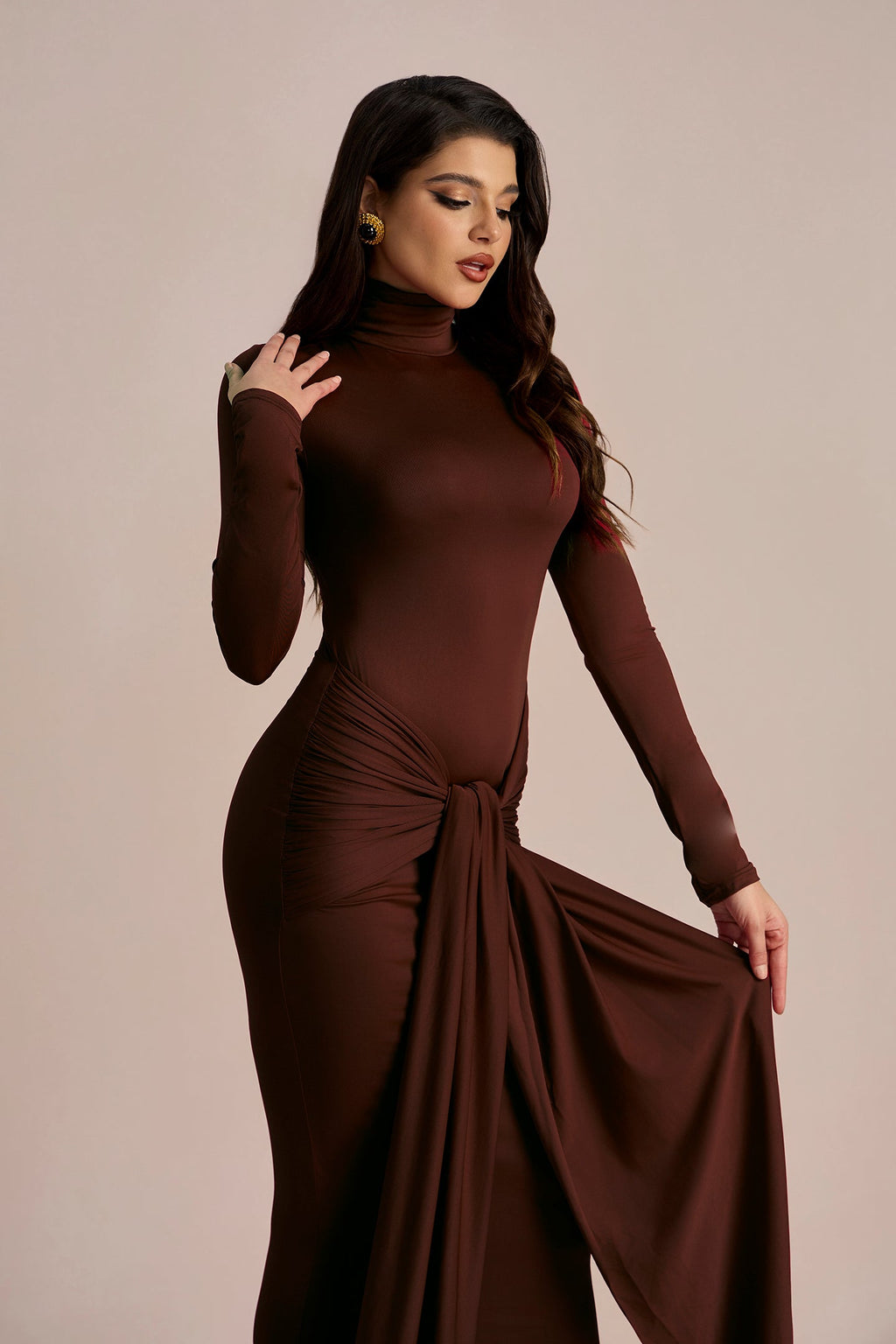 Liz Düğümlü Askılı Maxi Elbise