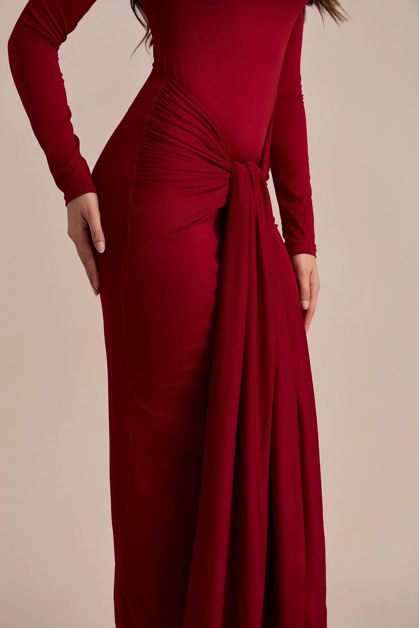 Liz Düğümlü Askılı Maxi Elbise