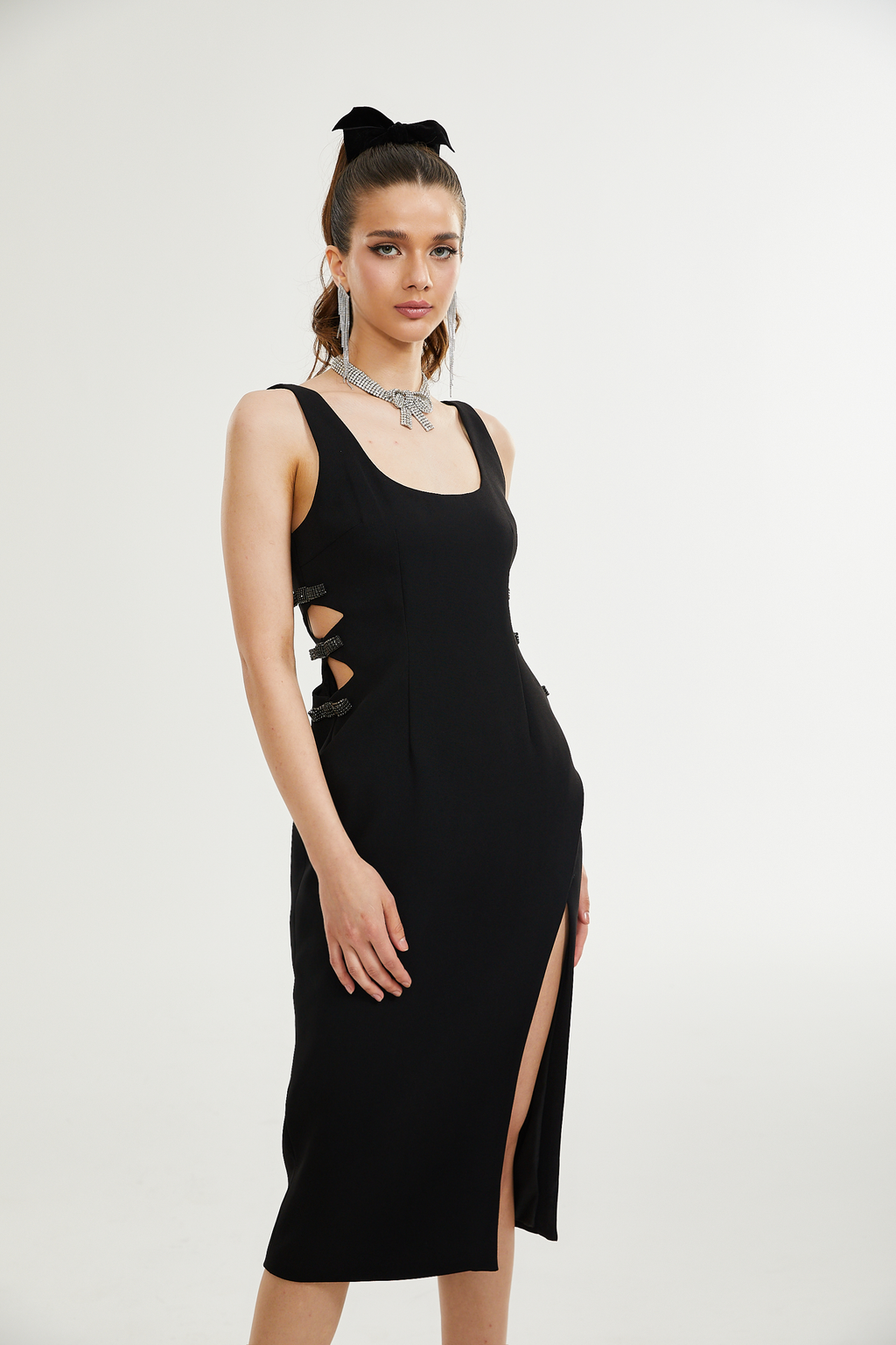 Liane fiyonk midi elbise